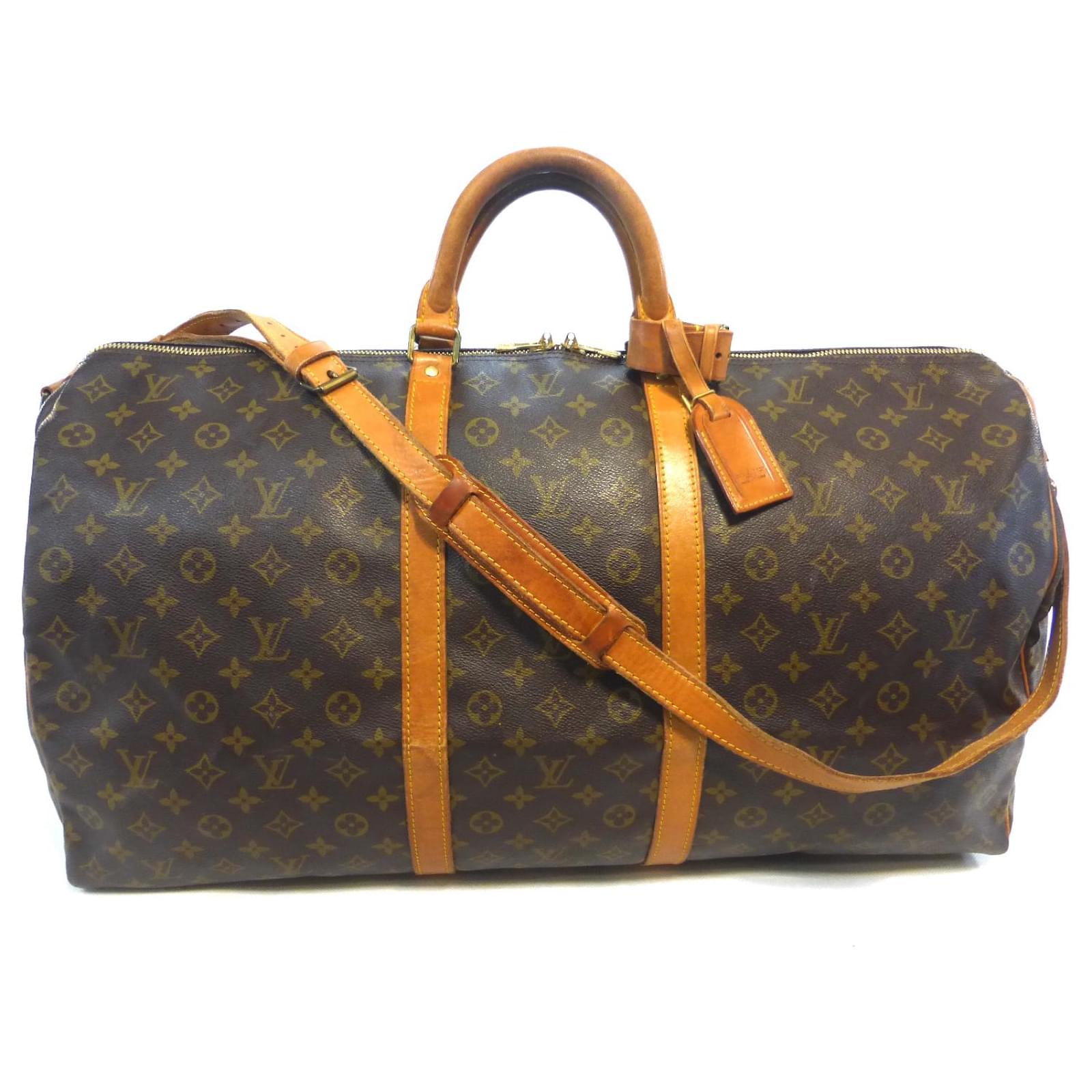 Louis Vuitton keepall 60 Monogram shoulder strap - FC892 Brown Leather  ref.921503 - Joli Closet