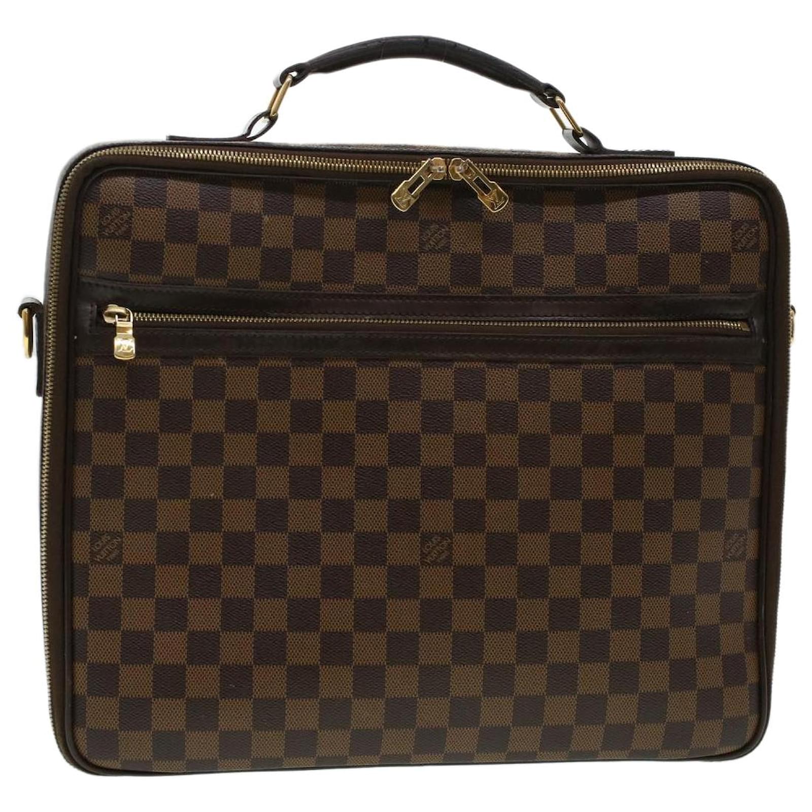 Louis Vuitton, Bags, Louis Vuitton Leather Briefcase Black Messenger  Shoulder Laptop Bag Auth Mens Lv