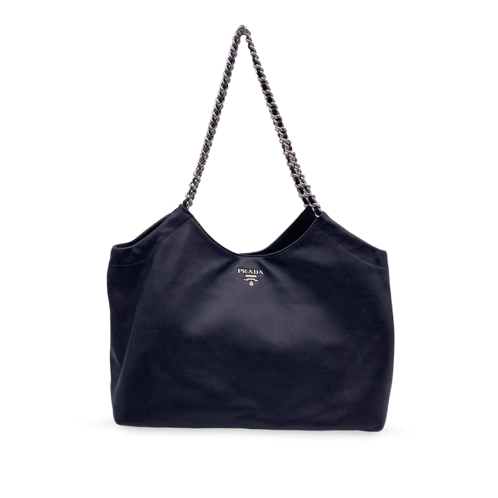 Prada Small Logo Soft Leather Shoulder Bag