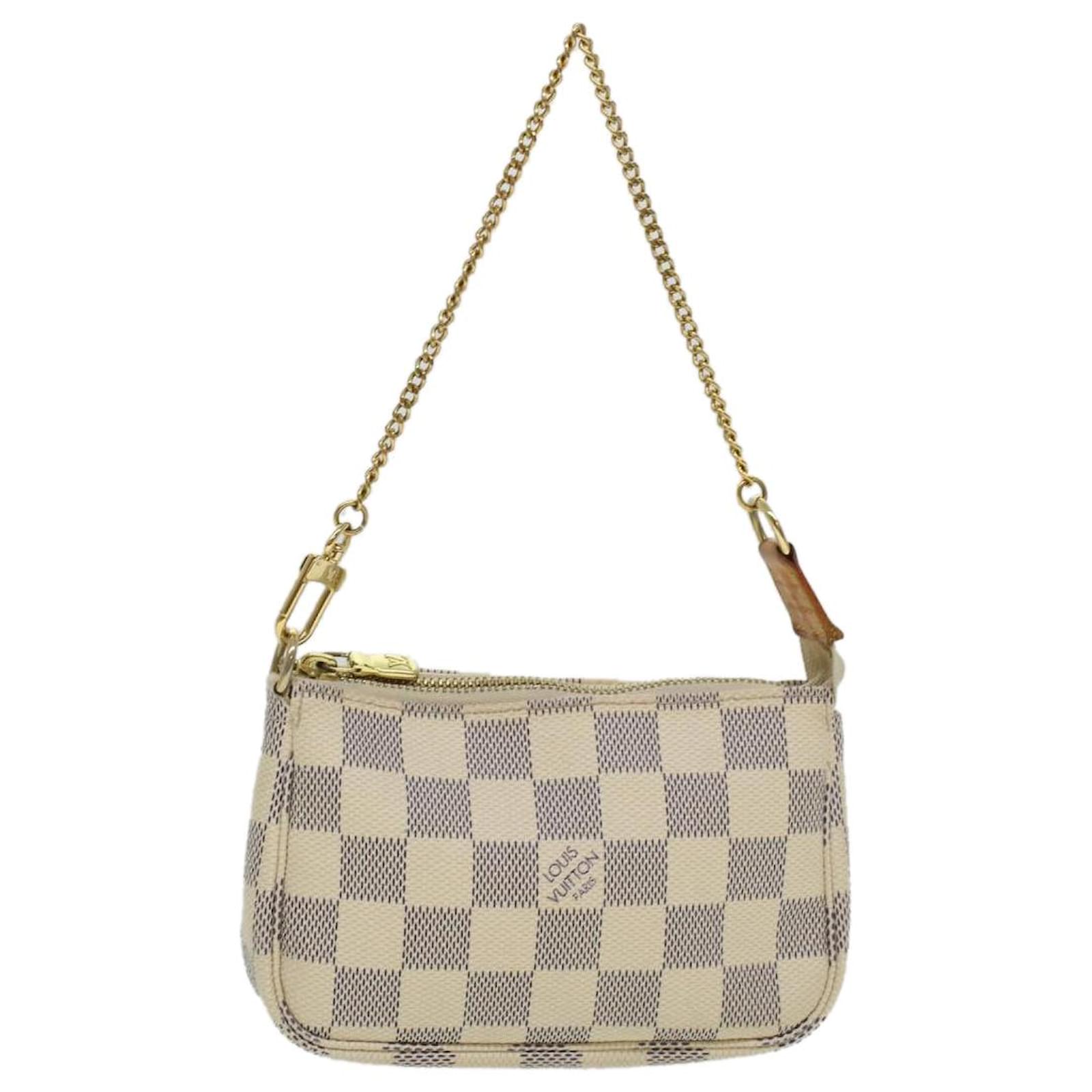 Louis Vuitton White Damier Azur Mini Pochette Accessoire Cloth ref