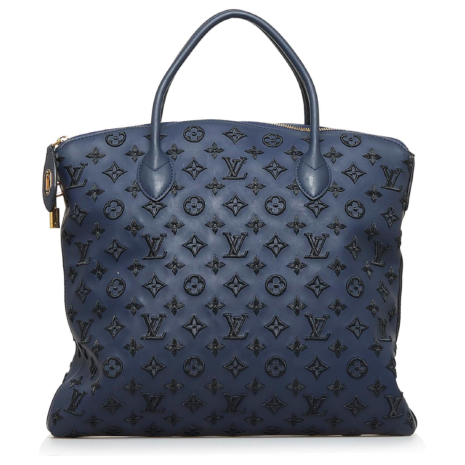 Louis Vuitton Blue Monogram Addiction Lockit Vertical MM Dark blue Leather  Pony-style calfskin ref.923220 - Joli Closet