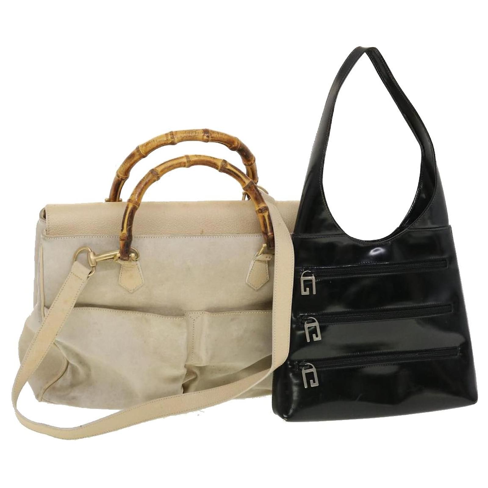 Sac à main Gussaci sac à main noir cuir végétalien bandoulière poignée