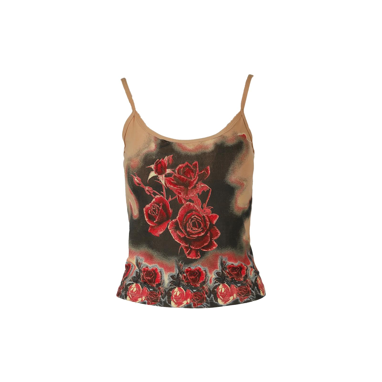 ROBERTO CAVALLI 売れ筋商品|||ロベルトカヴァリ Tシャツ トップス レディース Tops Pink Roberto Cavalli Vintage Rose Print Top Multiple colors ref