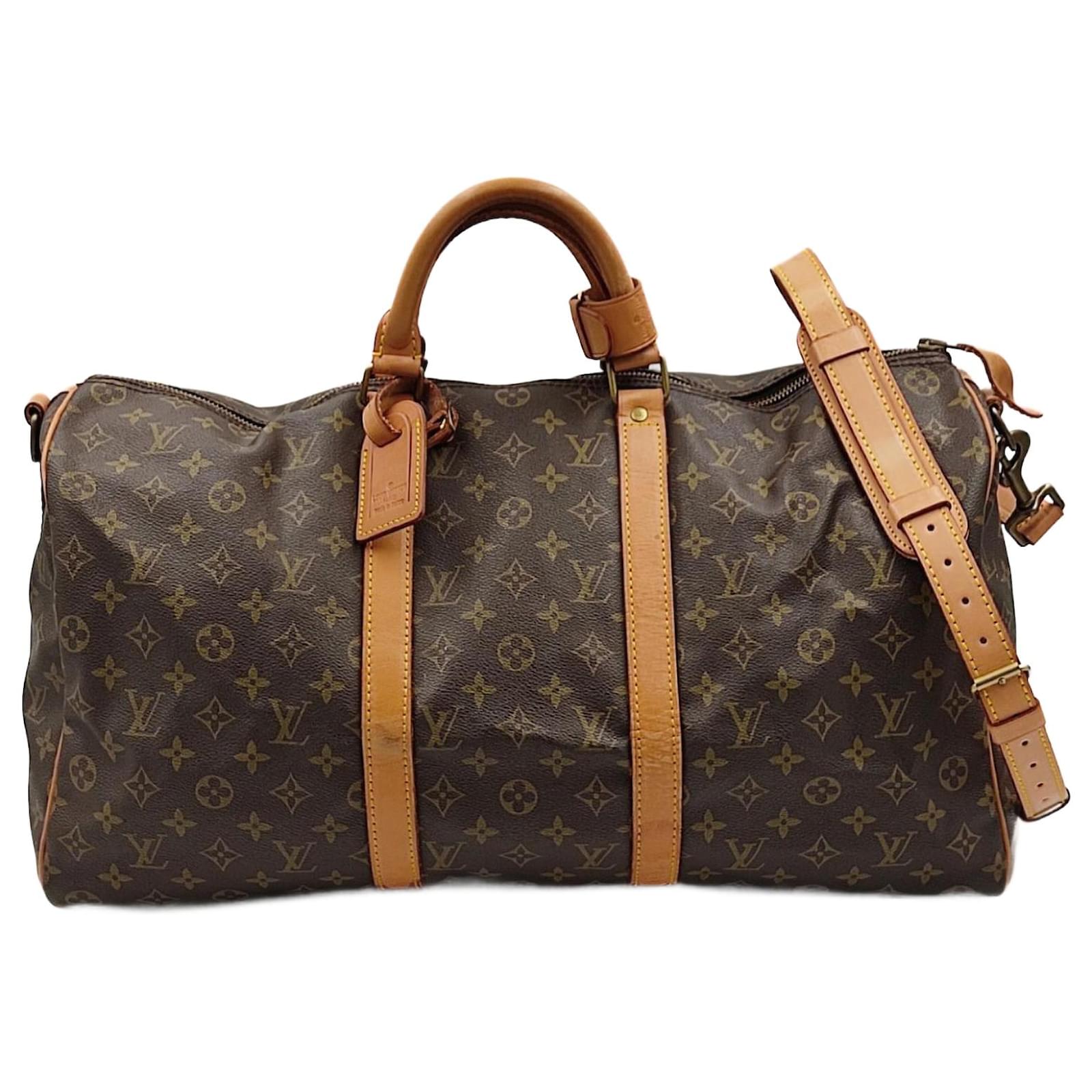 Louis Vuitton Monogram Keepall Bandouliere 50 in 2023  Louis vuitton  monogram, Brown handbag, Louis vuitton