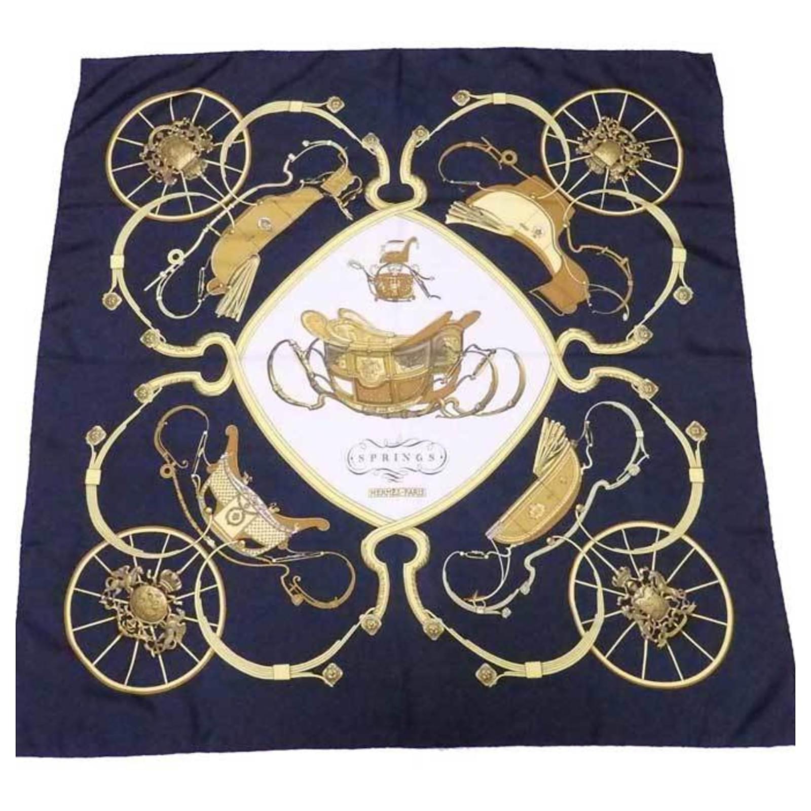 Hermes Carre 90 HIPPOPOLIS Silk Scarf Multicolor *Wrinkles and creases due to storage are considered