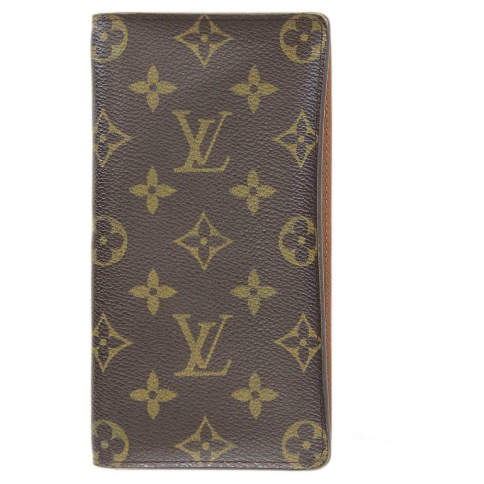 Louis Vuitton Porte Carte Vertical Brown Canvas Wallet (Pre-Owned)