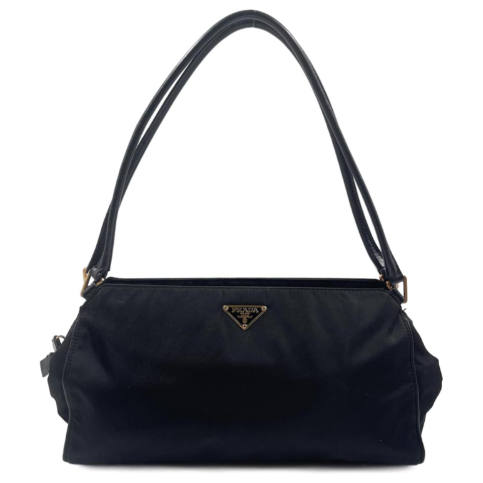 Prada Women's Leather Shoulder Bag, Black, One Size 