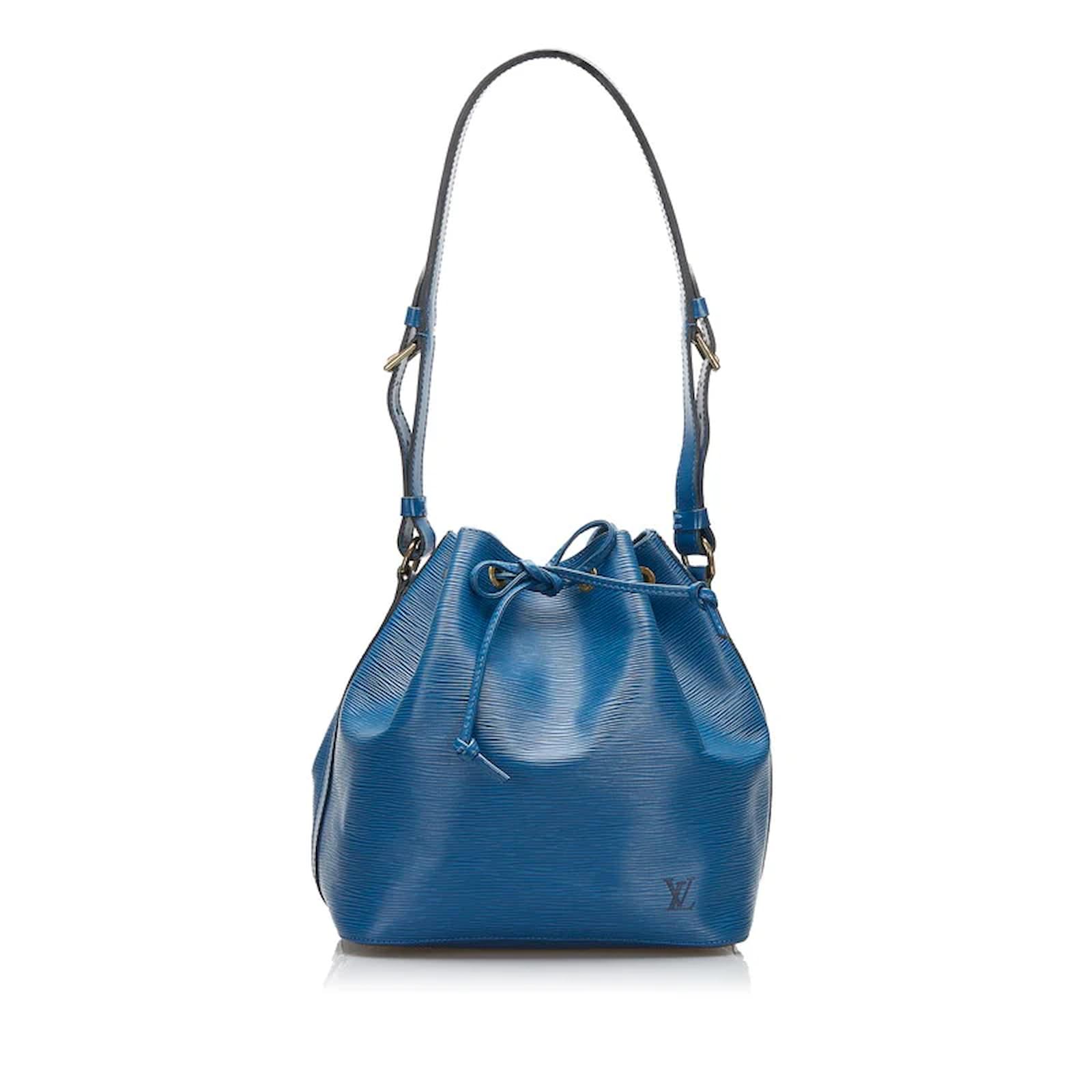 LOUIS VUITTON Epi Petit Noe Shoulder Bag Bicolor Black Blue M44152 Auth  hs1625