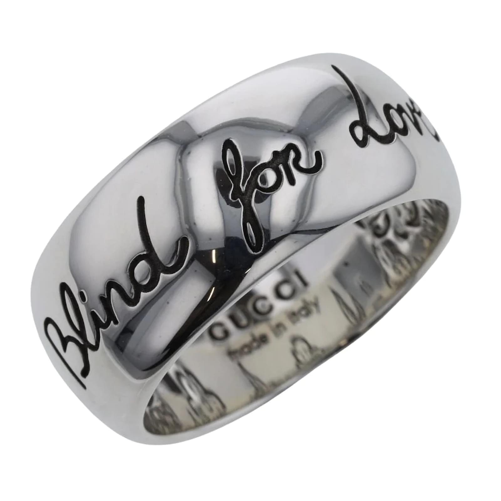 Gucci Blind for Love Ring Silvery Silver Metal Joli