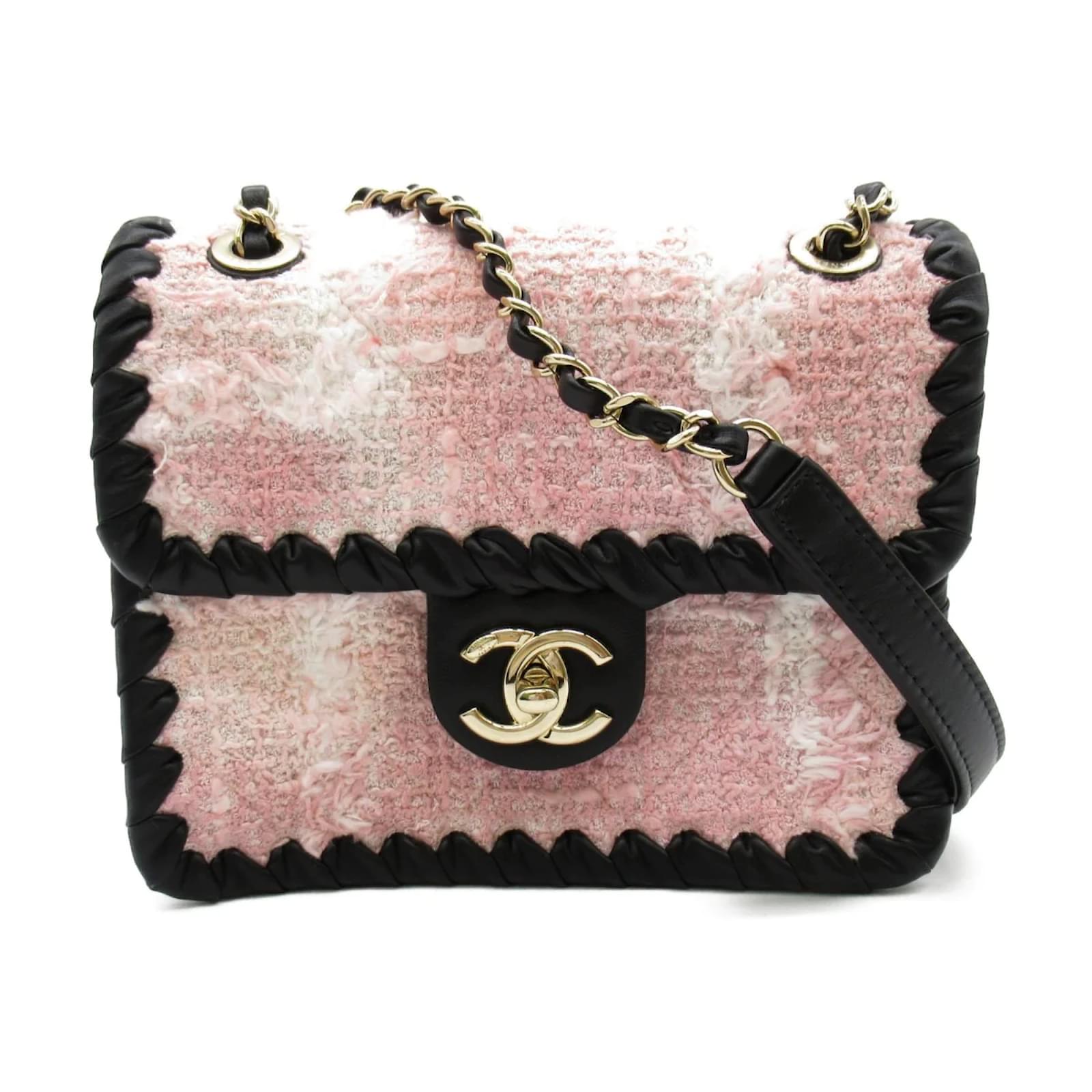 Chanel Tweed Braided Mini Flap Bag AS2495 Pink Cloth ref.925159 - Joli  Closet