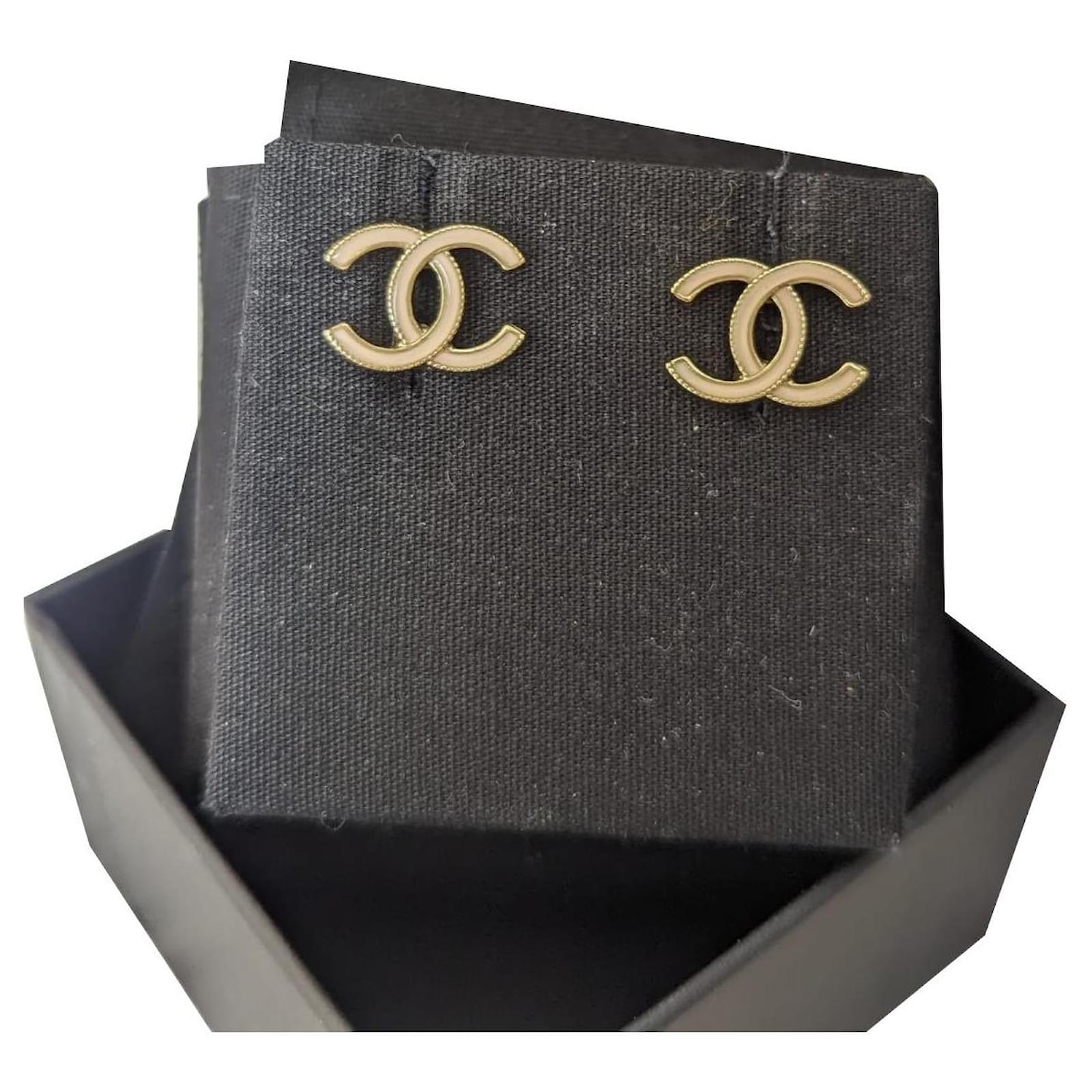 Chanel Mini CC Crystal Stud Earrings - Silver-Tone Metal Stud