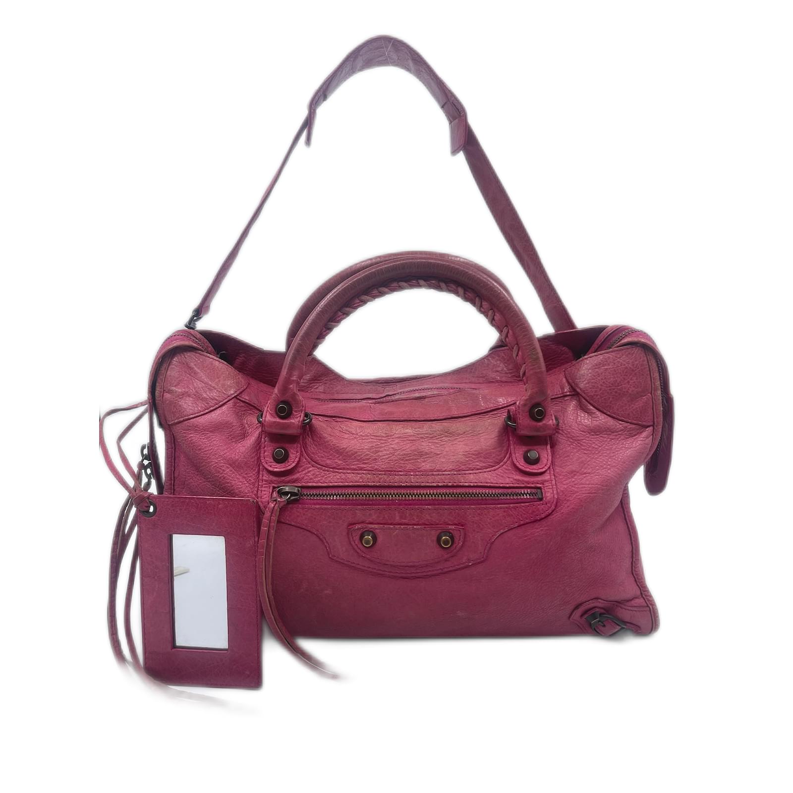 Balenciaga Pink Bag Satchel Style with Accessories on Sale
