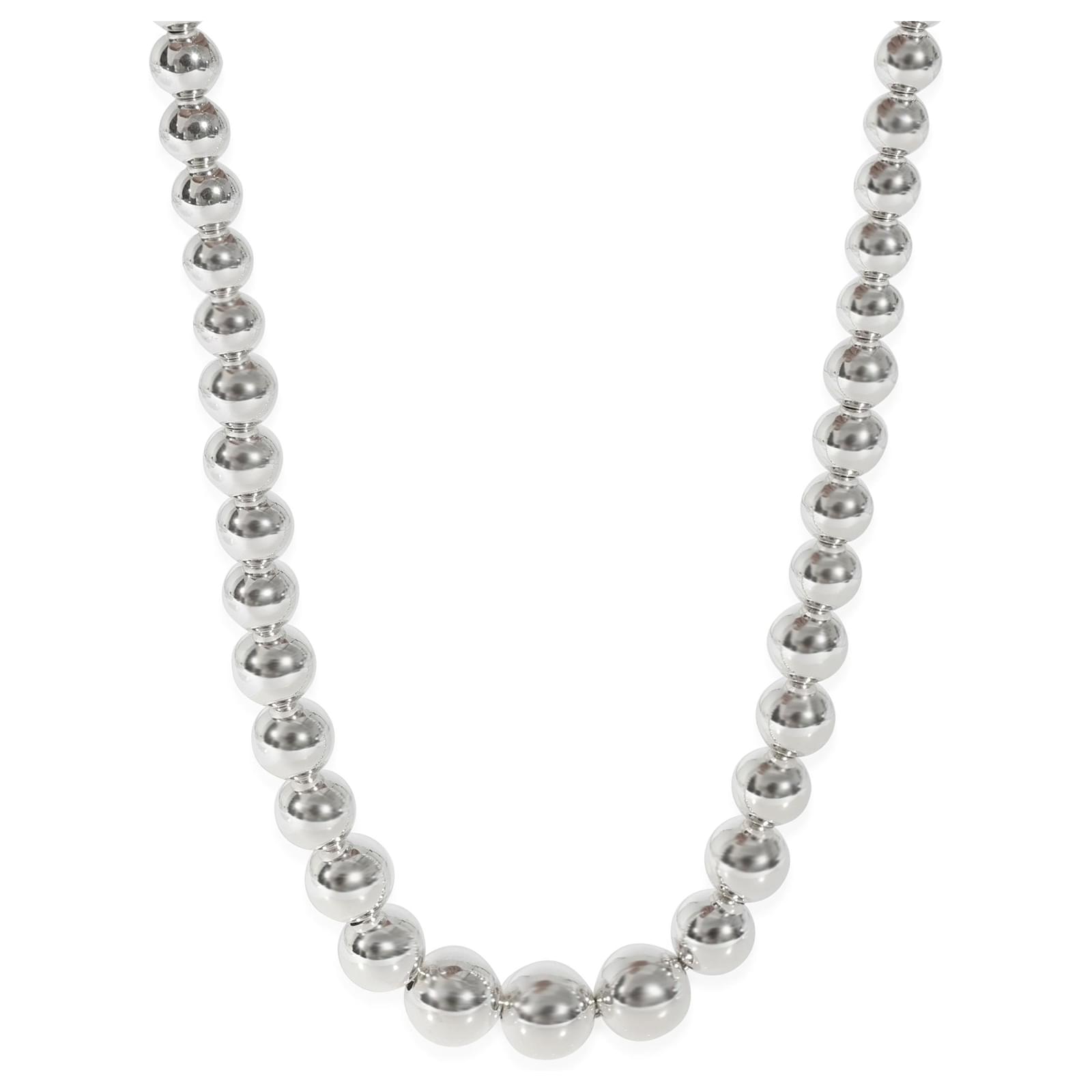 Graduated silver clearance ball necklace