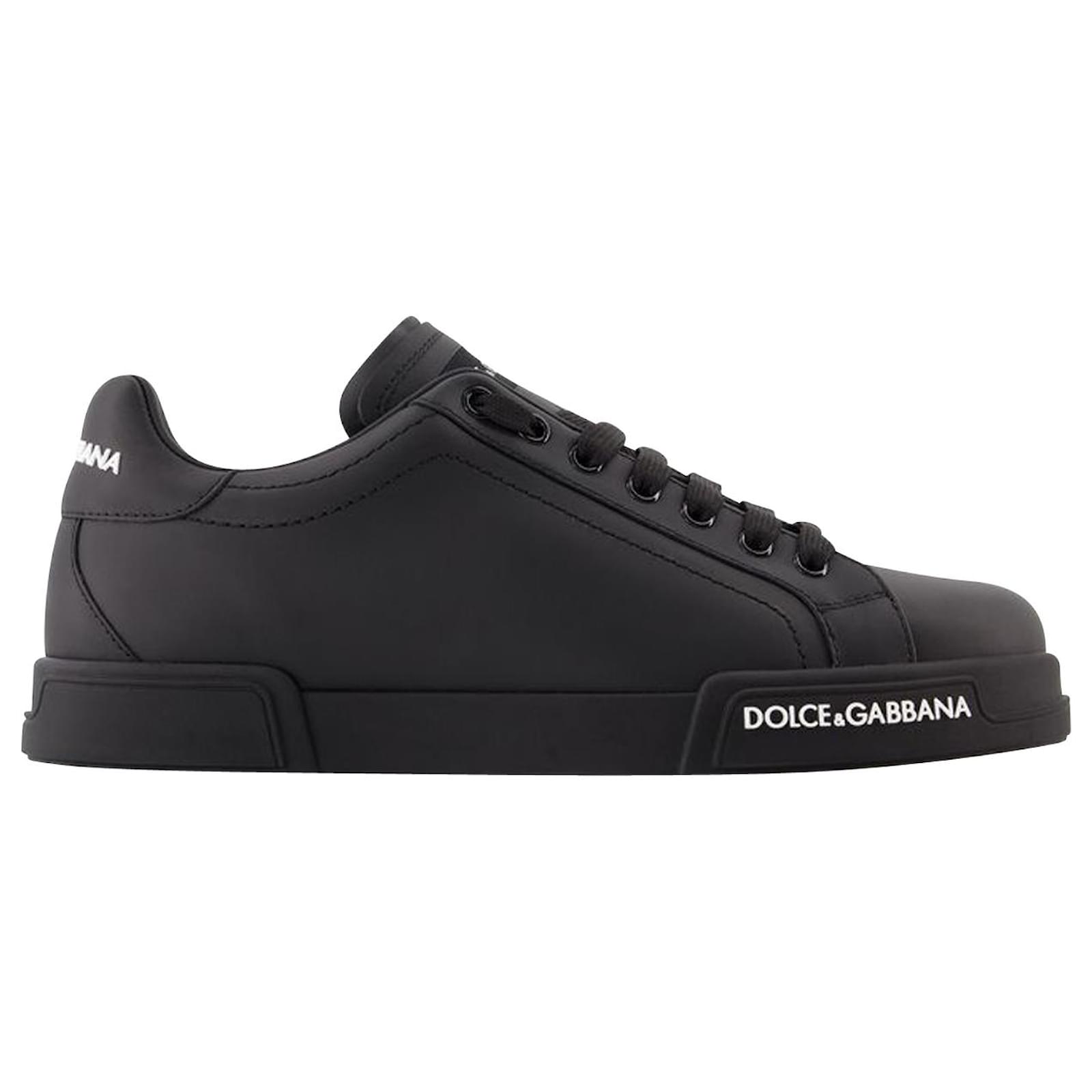 Dolce & Gabbana Portofino Sneakers - Dolce&Gabbana - Leather - Black ...