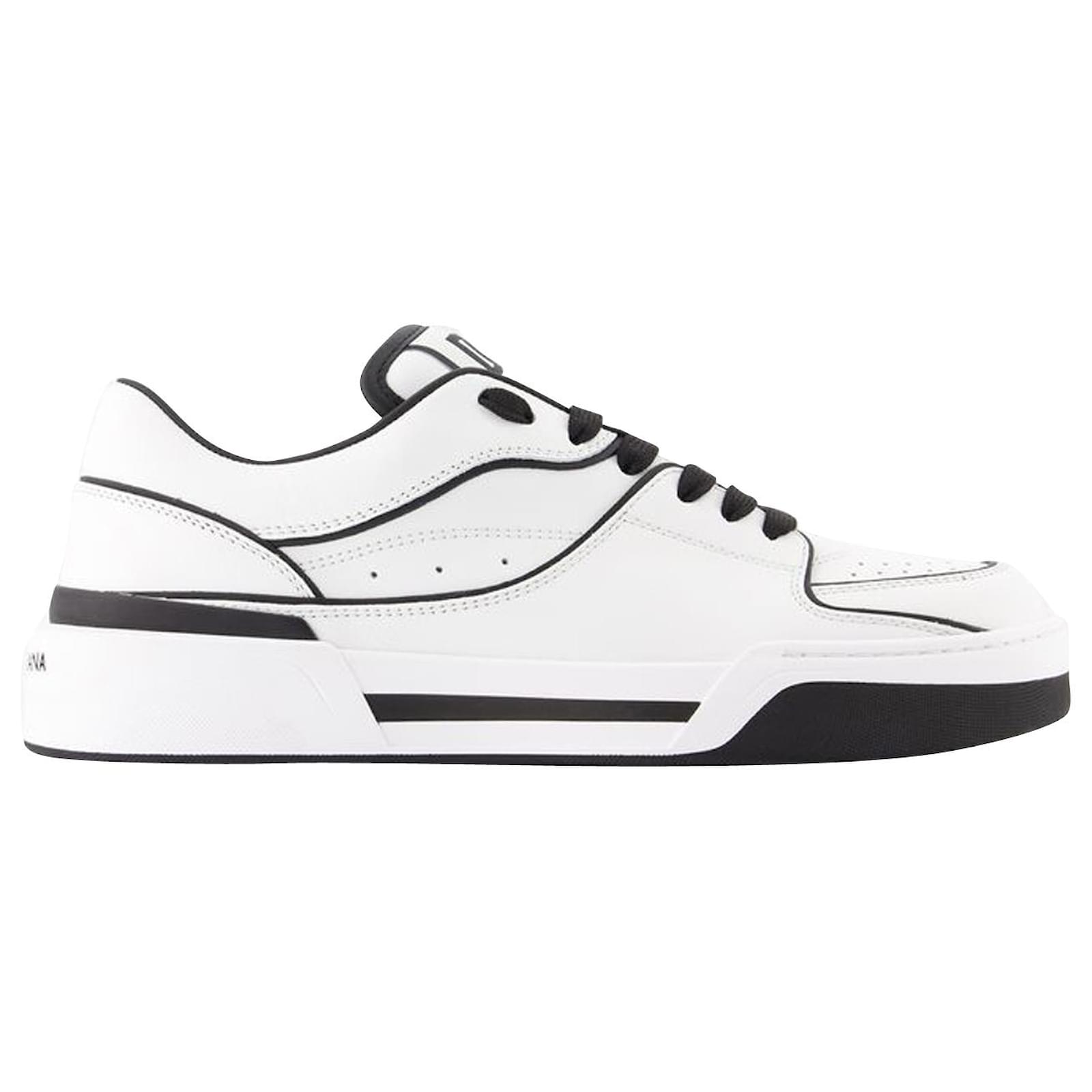 New Roma Sneakers Dolce Gabbana Leather Black WHITE