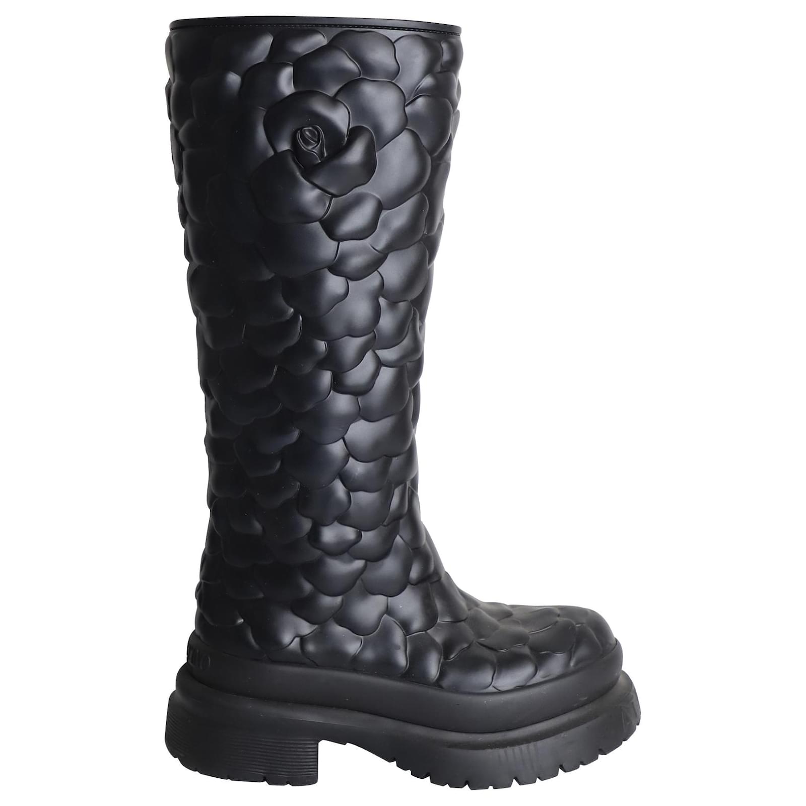 Gucci Monogram-Embossed Mid-Calf Boots