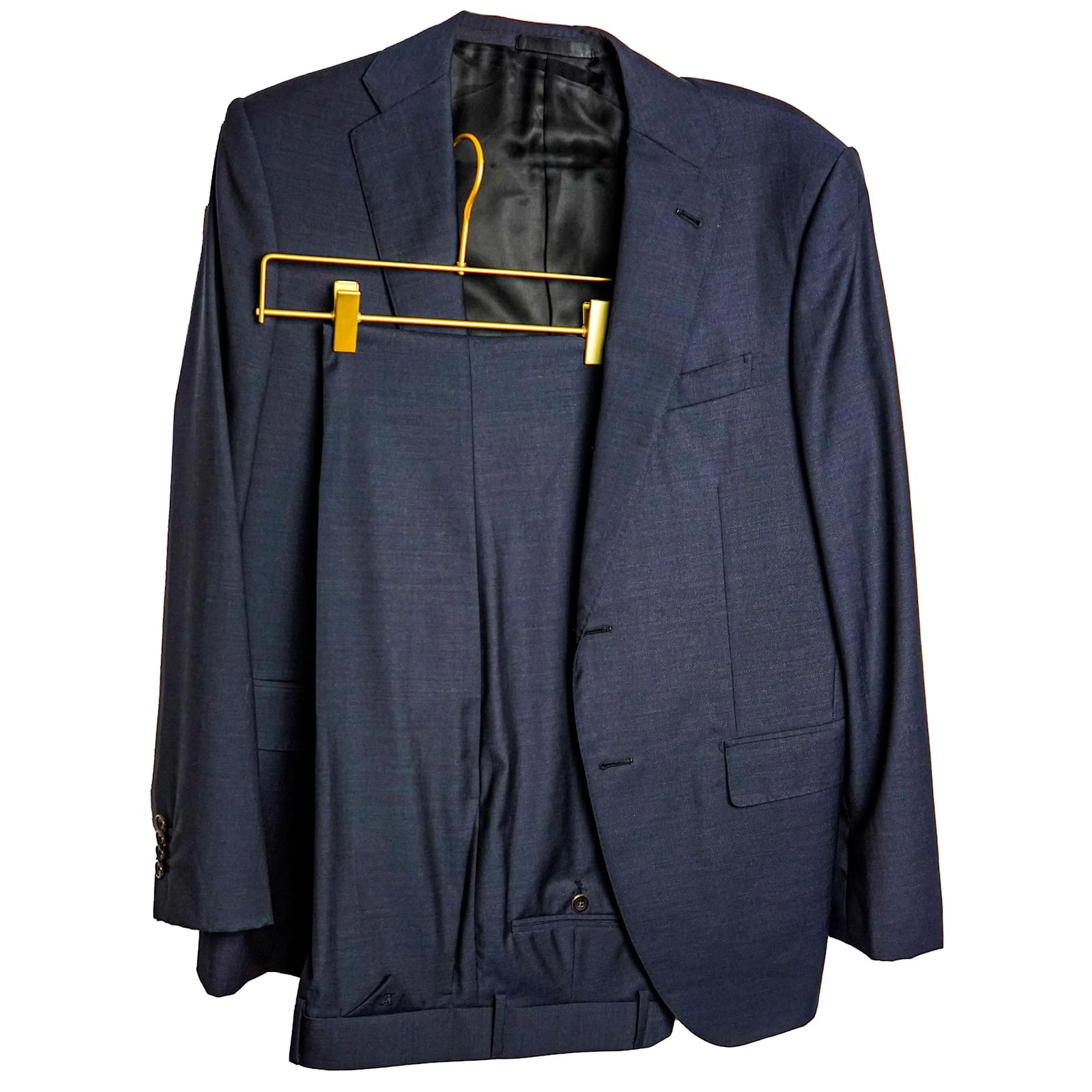 LOUIS VUITTON Suits T.fr 48 WOOL Blue ref.928389 - Joli Closet