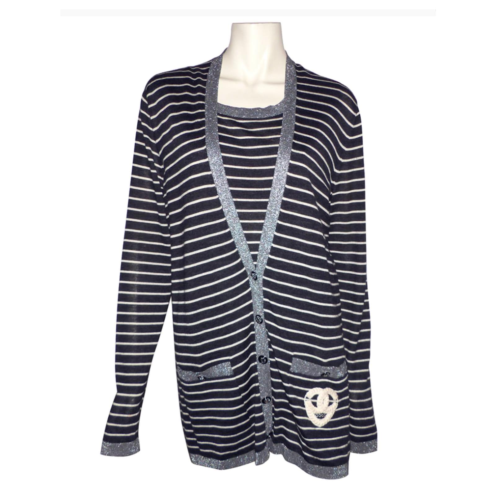 Chanel Twin Set Cruise (Paris Venice) 2014 Grey Cashmere ref