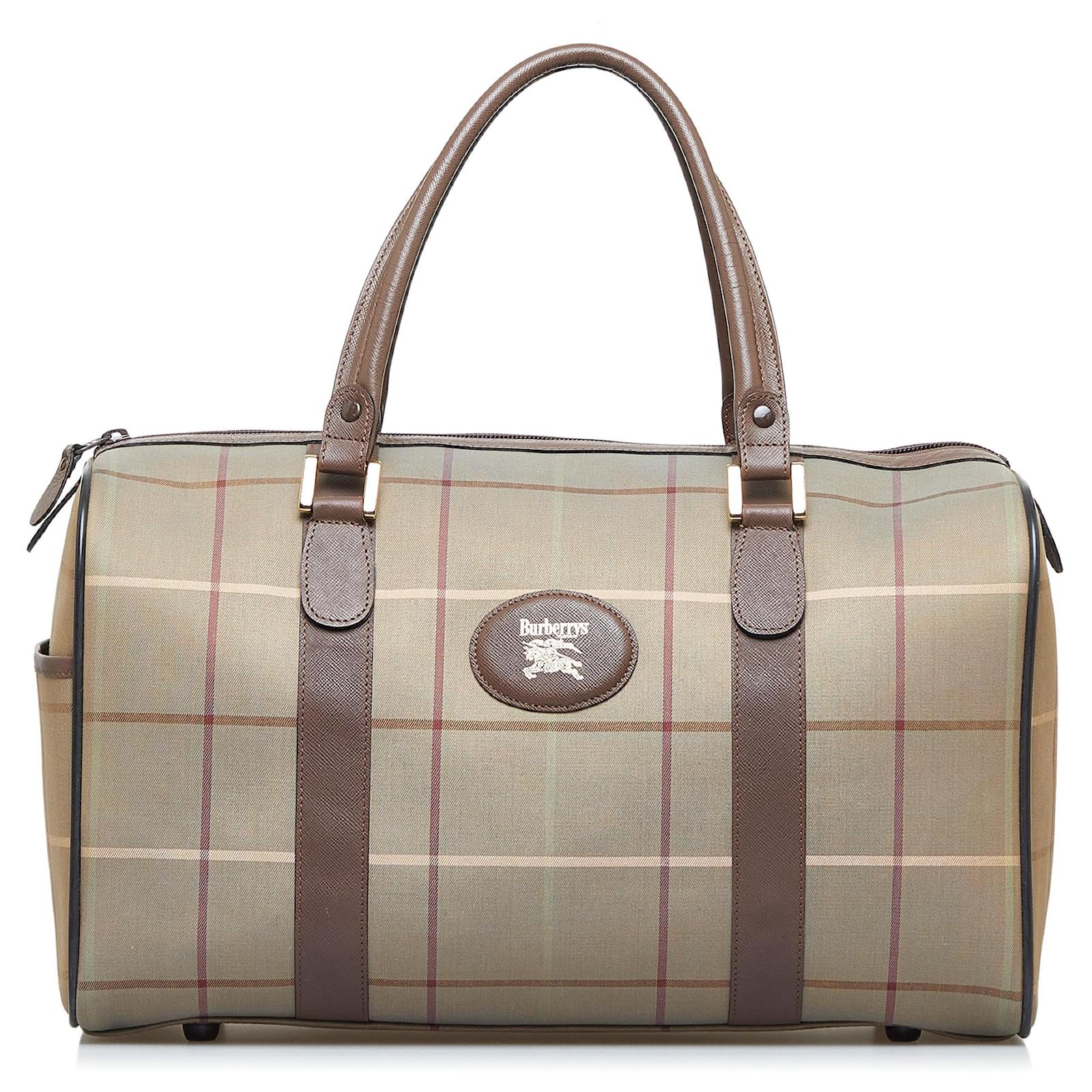 Burberry's Burberry House Check Handle Bag - Brown Handle Bags