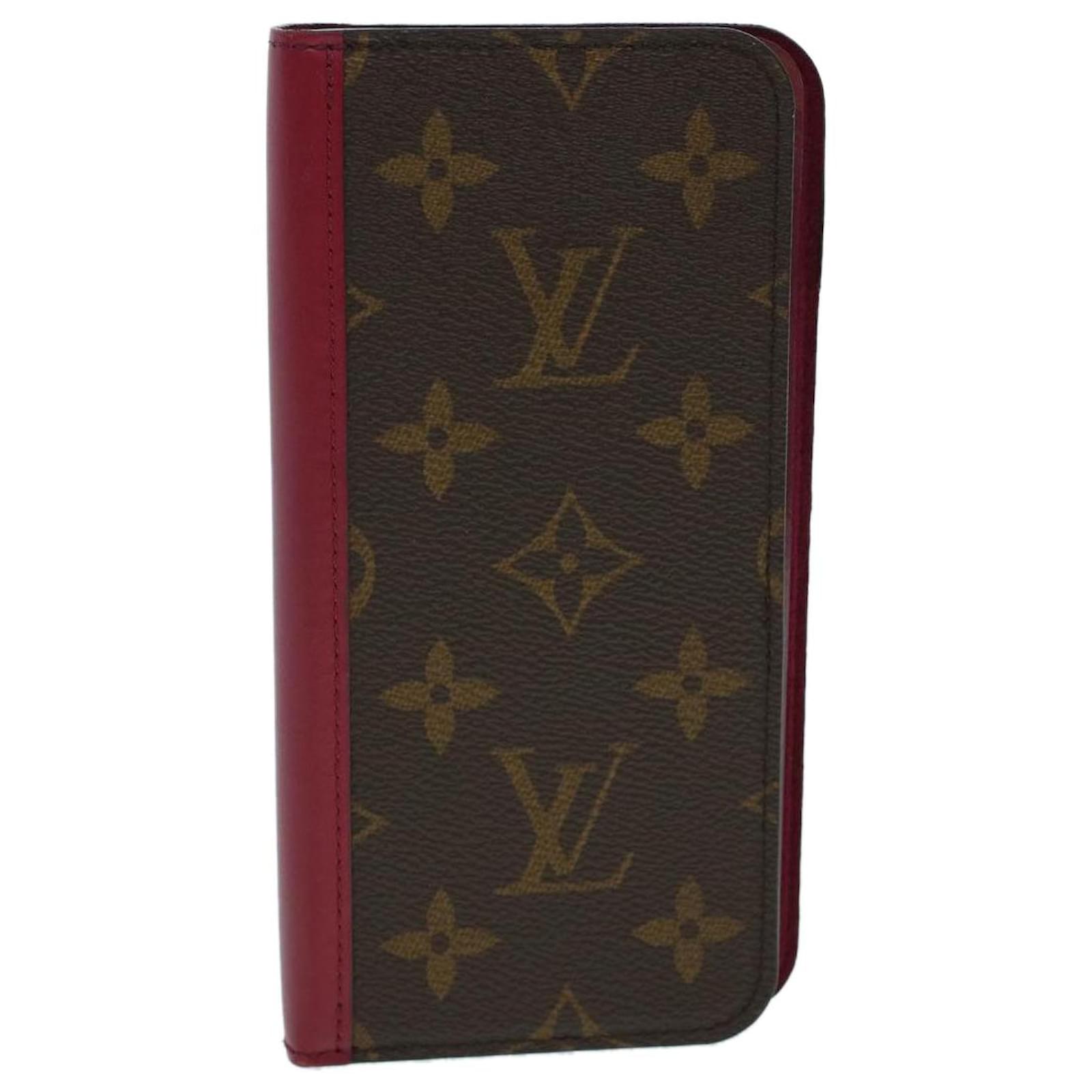 LOUIS VUITTON Monogram Folio iPhone 11 Case Fuchsia M69678 LV Auth