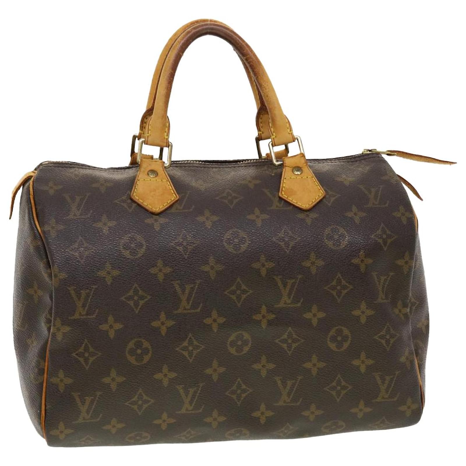 Louis Vuitton Womens Speedy 30 Monogram Canvas Tote Handbag Brown M41526