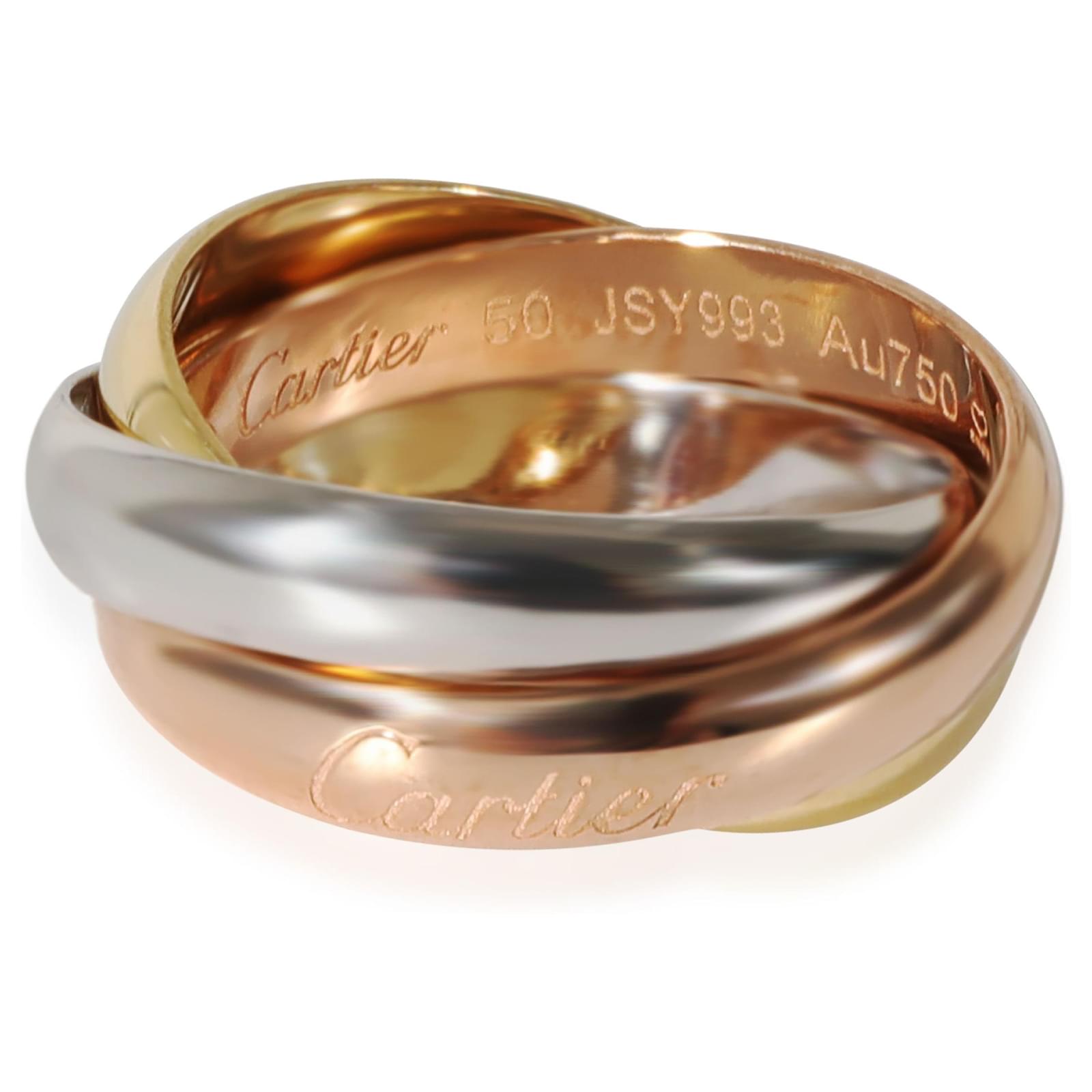 Anillo Cartier Trinity en 18K 3 Tono Dorado Met lico Oro blanco