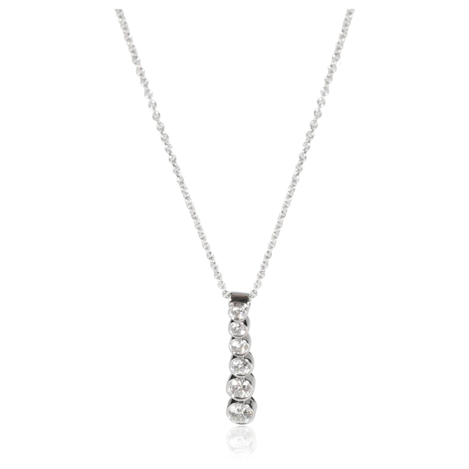 Tiffany & Co Platinum Diamond Bubbles Key Pendant Necklace