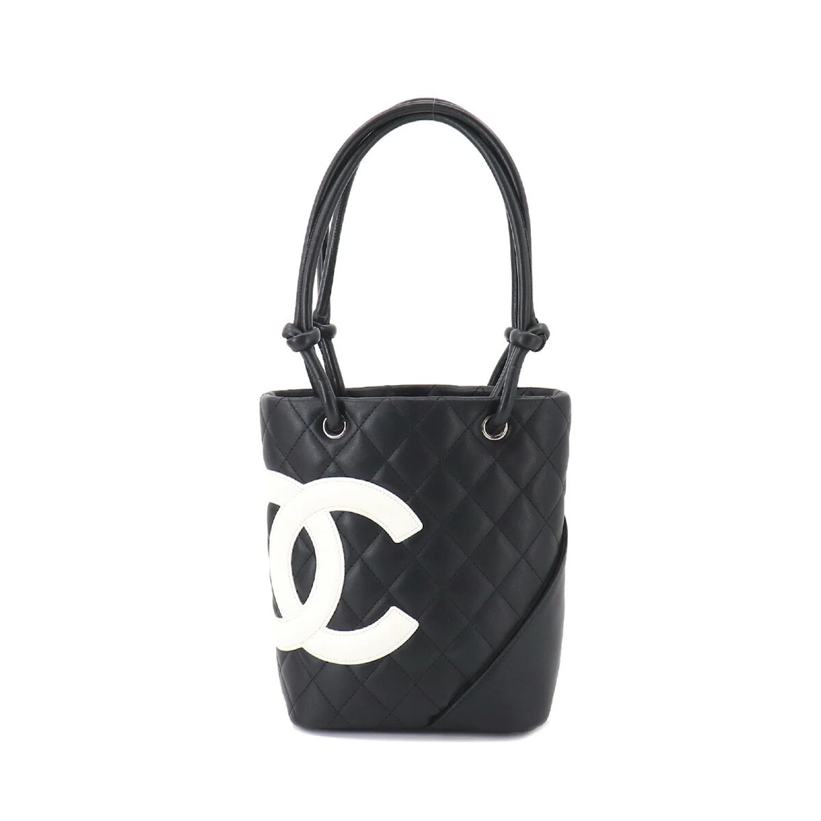 Vintage Chanel Cambon Ligne Tote Bag In Pink And Black CC Logo Medium Size