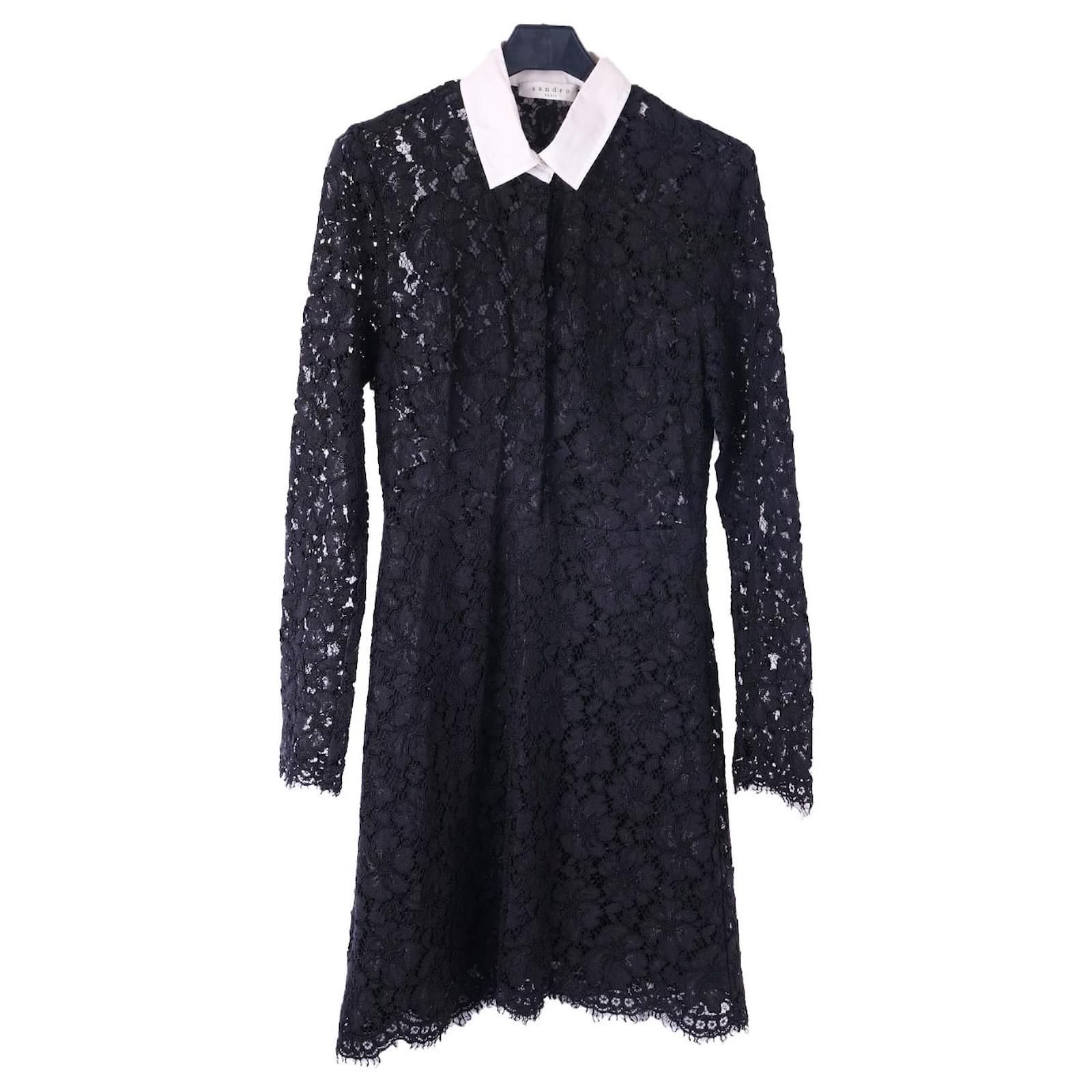 SANDRO Dresses International S Cotton Black ref.932904 - Joli Closet