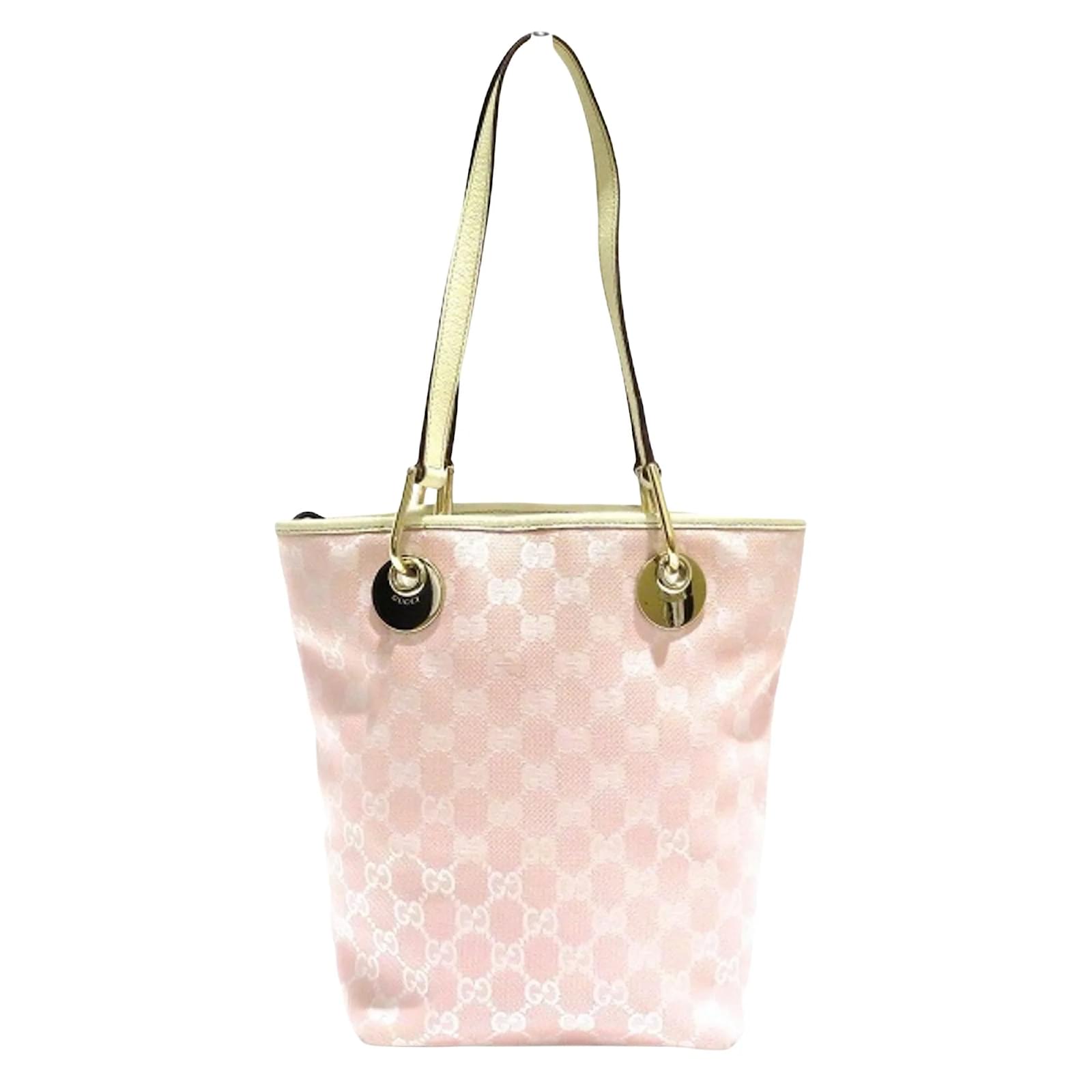 Gucci pink canvas on sale tote