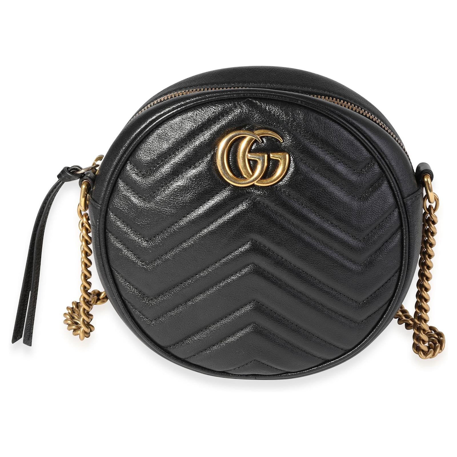 Gucci GG Marmont Coin Purse Matelasse Black in Leather with