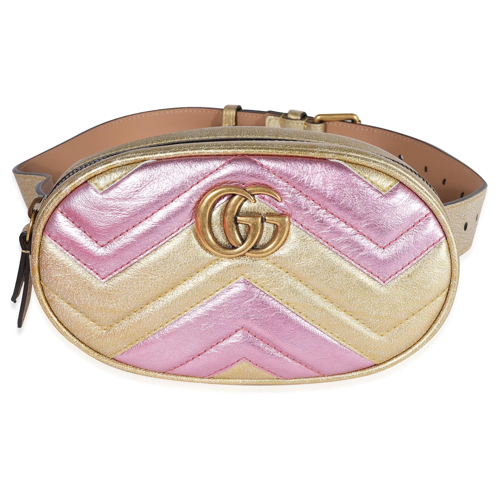 Gucci Gg Marmont Wide Belt In Pink