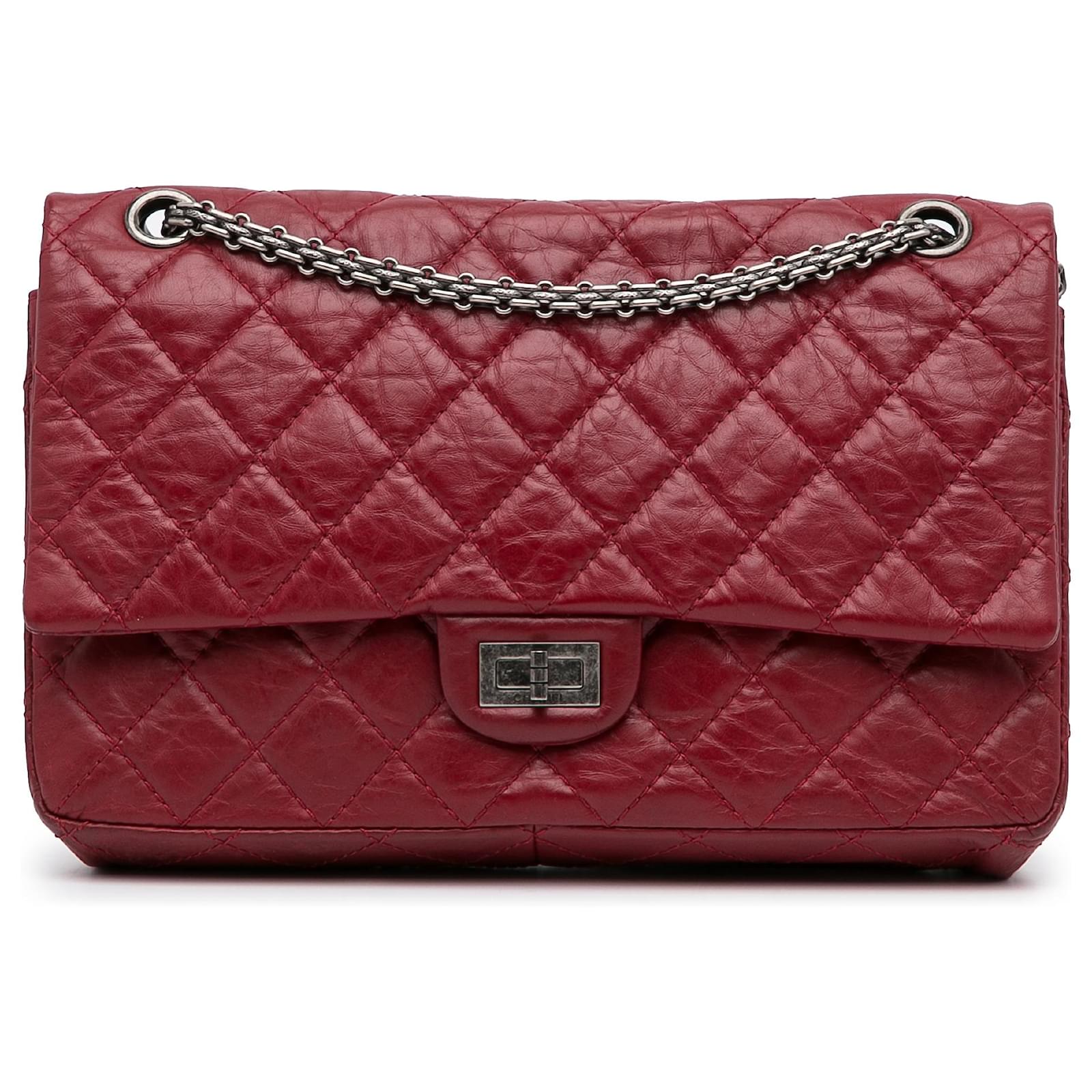 Chanel Red 2.55 Reissue 227 Double Flap Bag Leather Pony-style calfskin  ref.933985 - Joli Closet