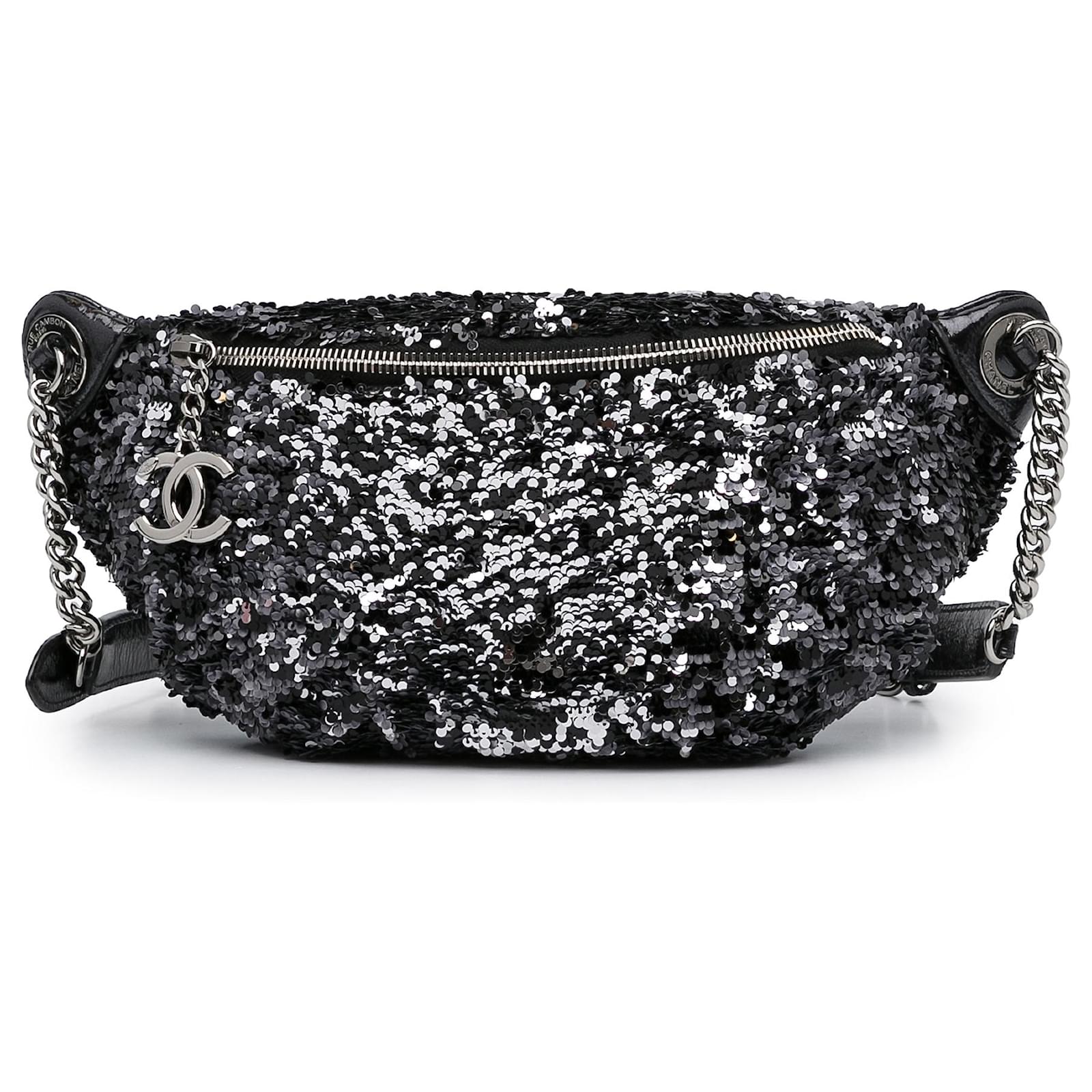 Chanel Silver Sequin Belt Bag Silvery Leather Patent leather ref.934005 -  Joli Closet