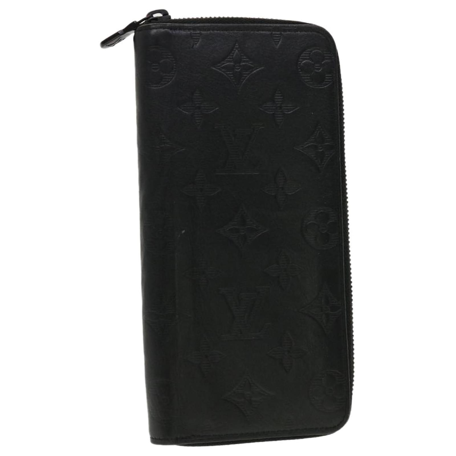 LOUIS VUITTON Zippy Wallet Vertical Monogram Shadow M62902 Leather Black  Noir