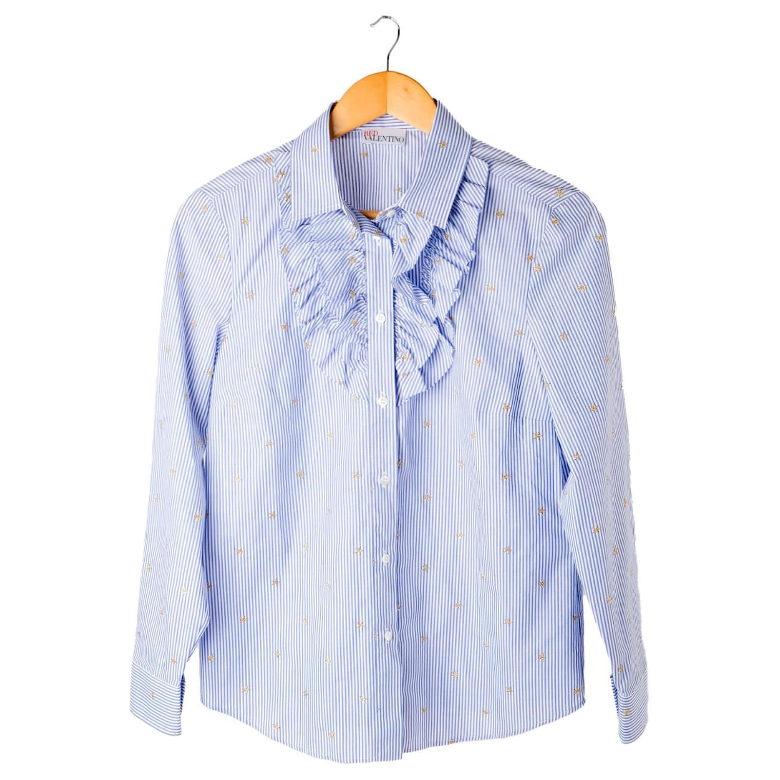 RED VALENTINO GARAVANI Tops FR 42 cotton Blue ref.934125 - Joli Closet