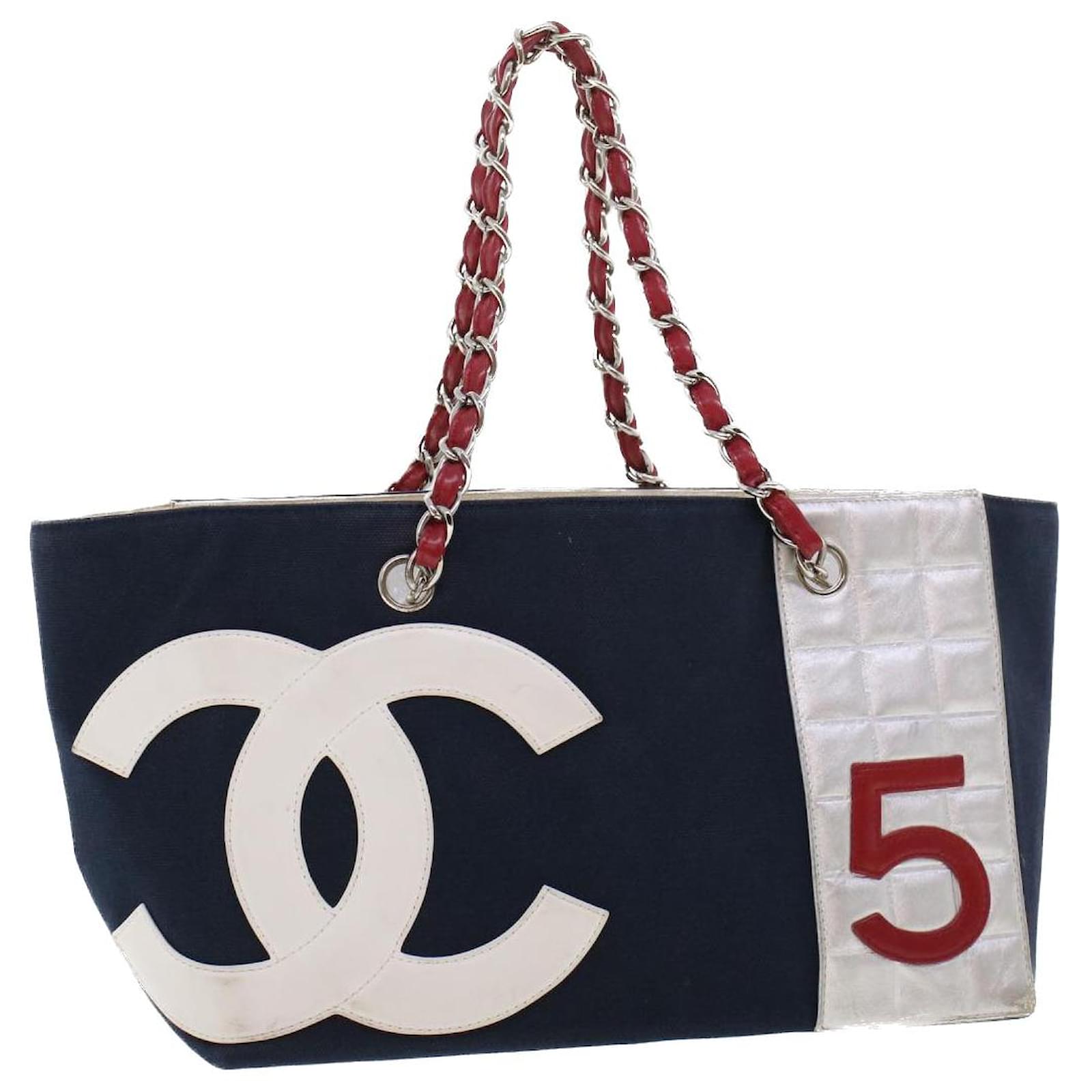navy chanel tote bag