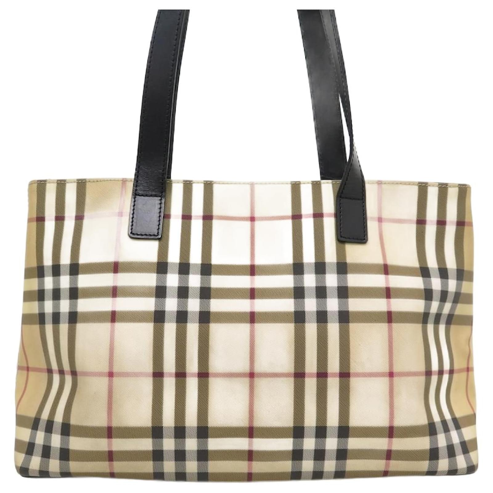 Burberry, Bags, Burberry Tote Shoulder Bag In Coated Canvas With Classic  Check Pattern