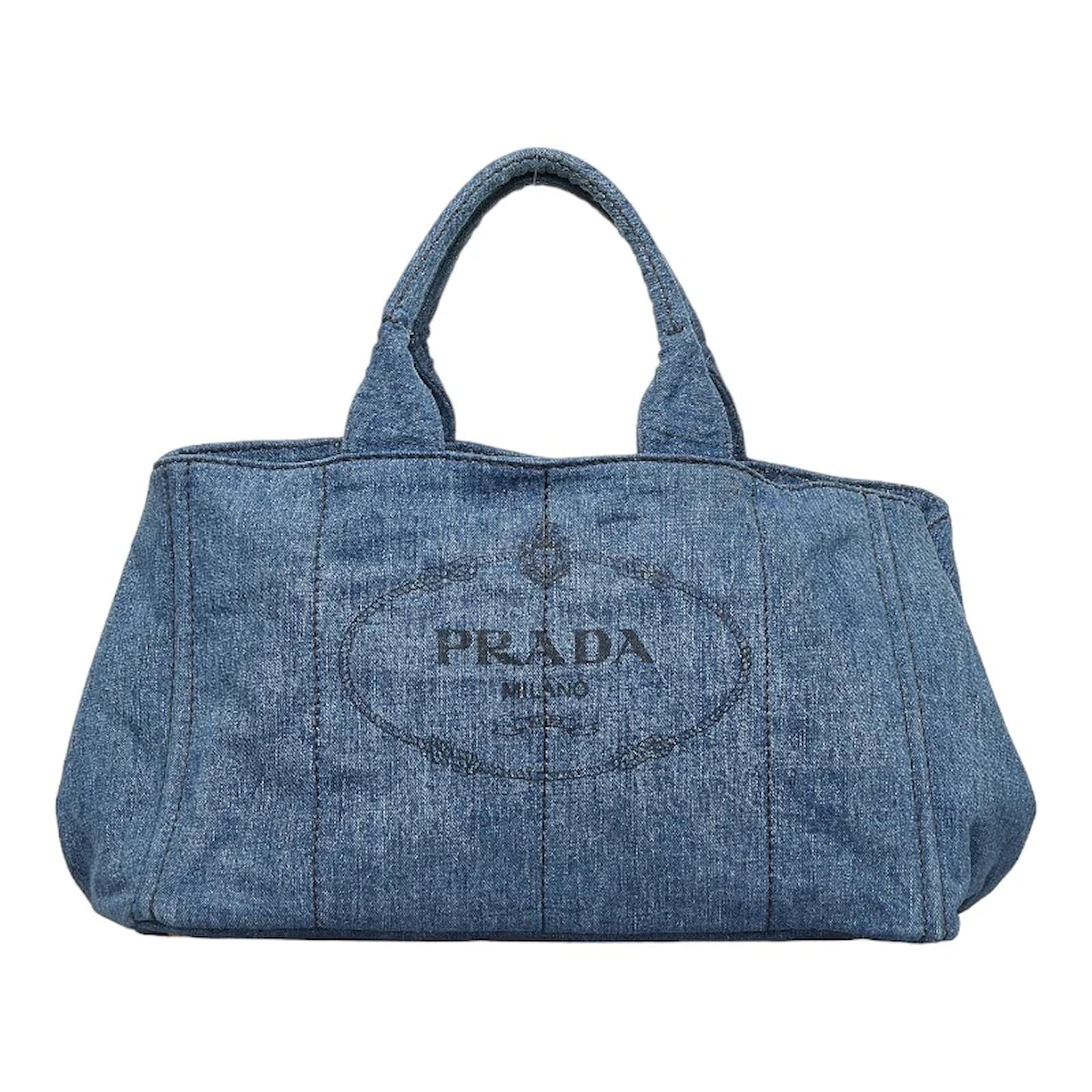 Prada discount denim tote