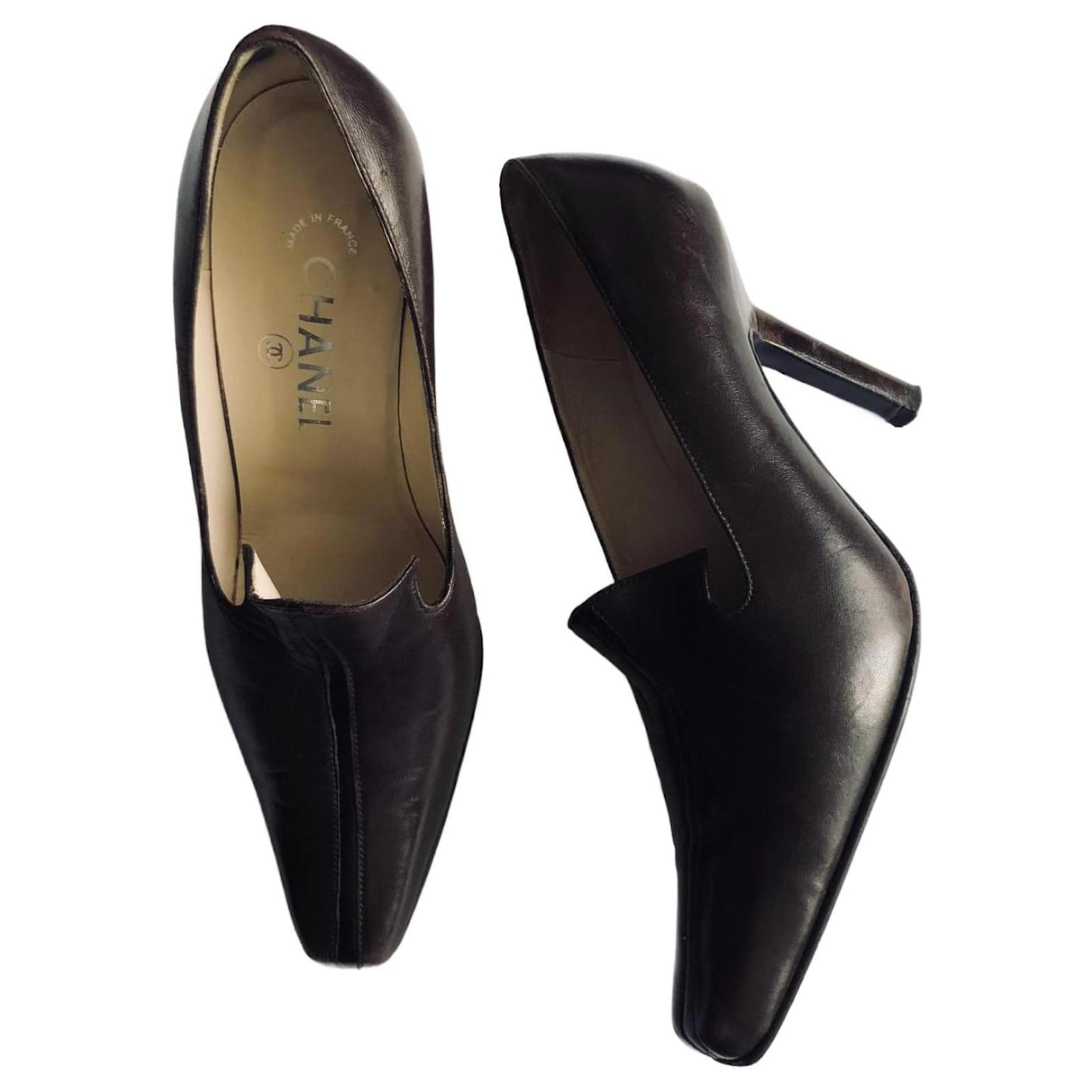 Heels Chanel Dark Brown Loafer Heels Size 38 EU