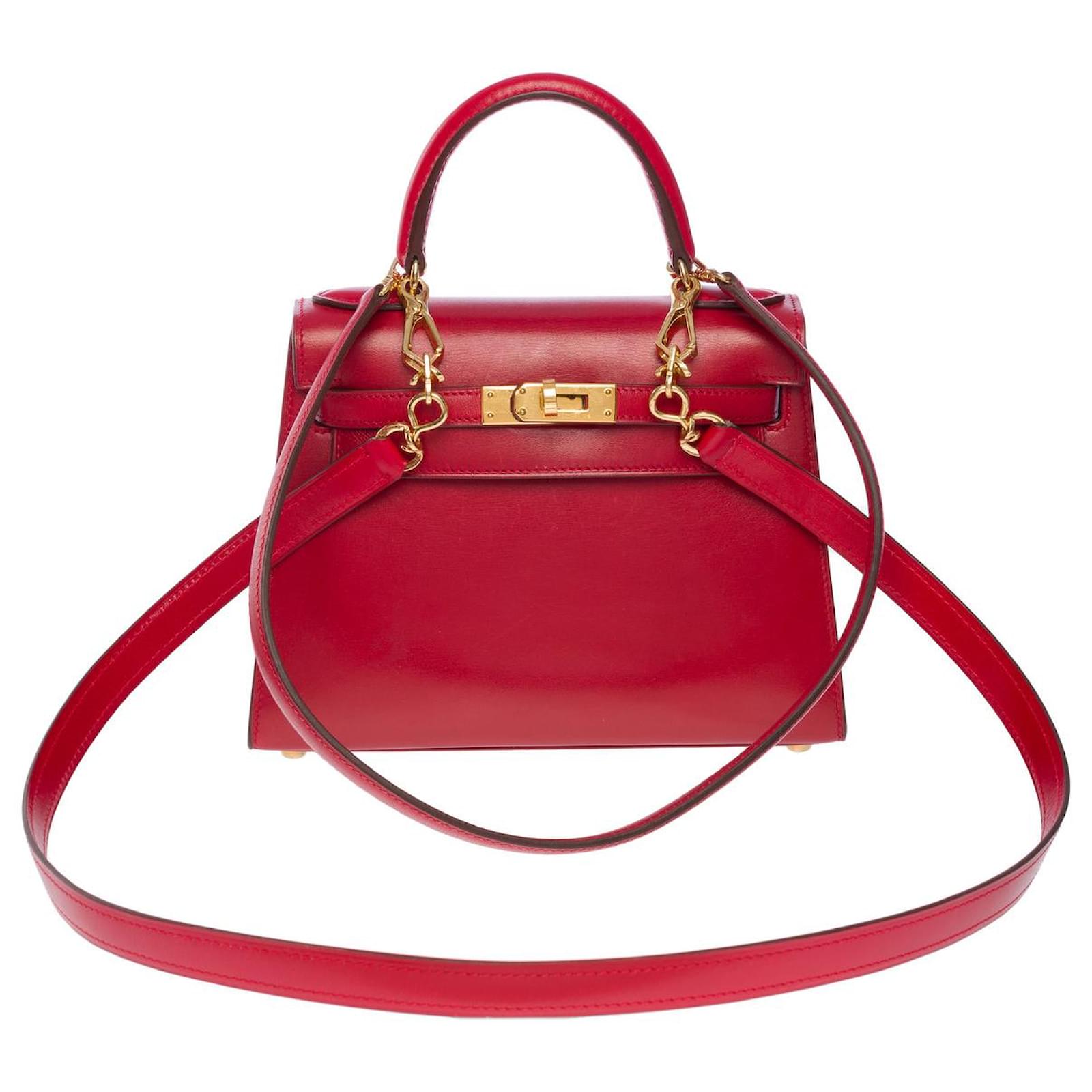 Hermès HERMES Kelly Mini Bag in Red Leather - 101228 ref.934653 - Joli  Closet