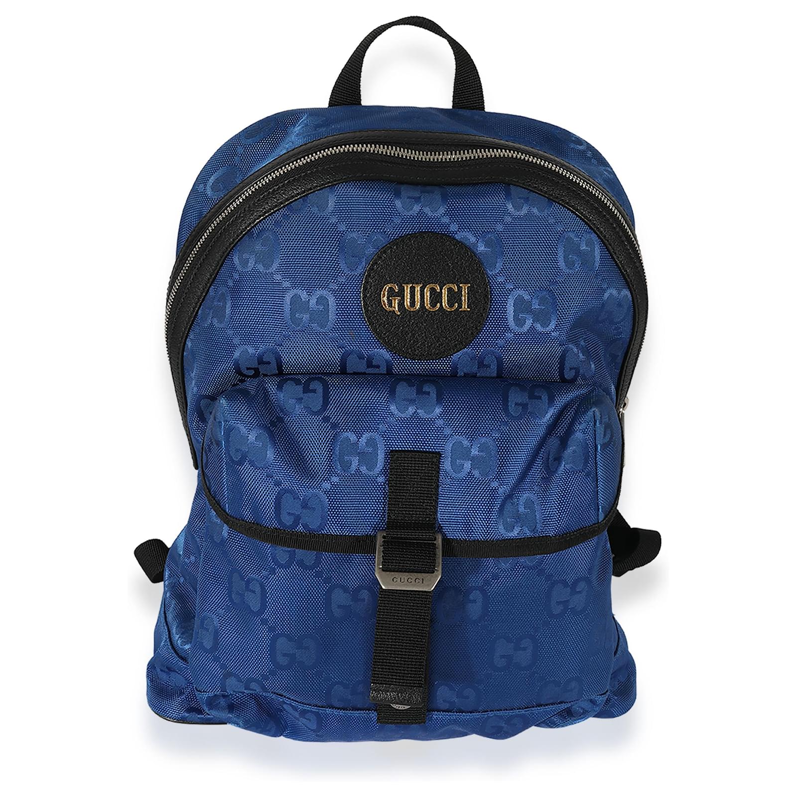 Gucci mochila azul Econyl Monogram Off The Grid Dorado Metalico Lienzo ref.934684 Joli Closet