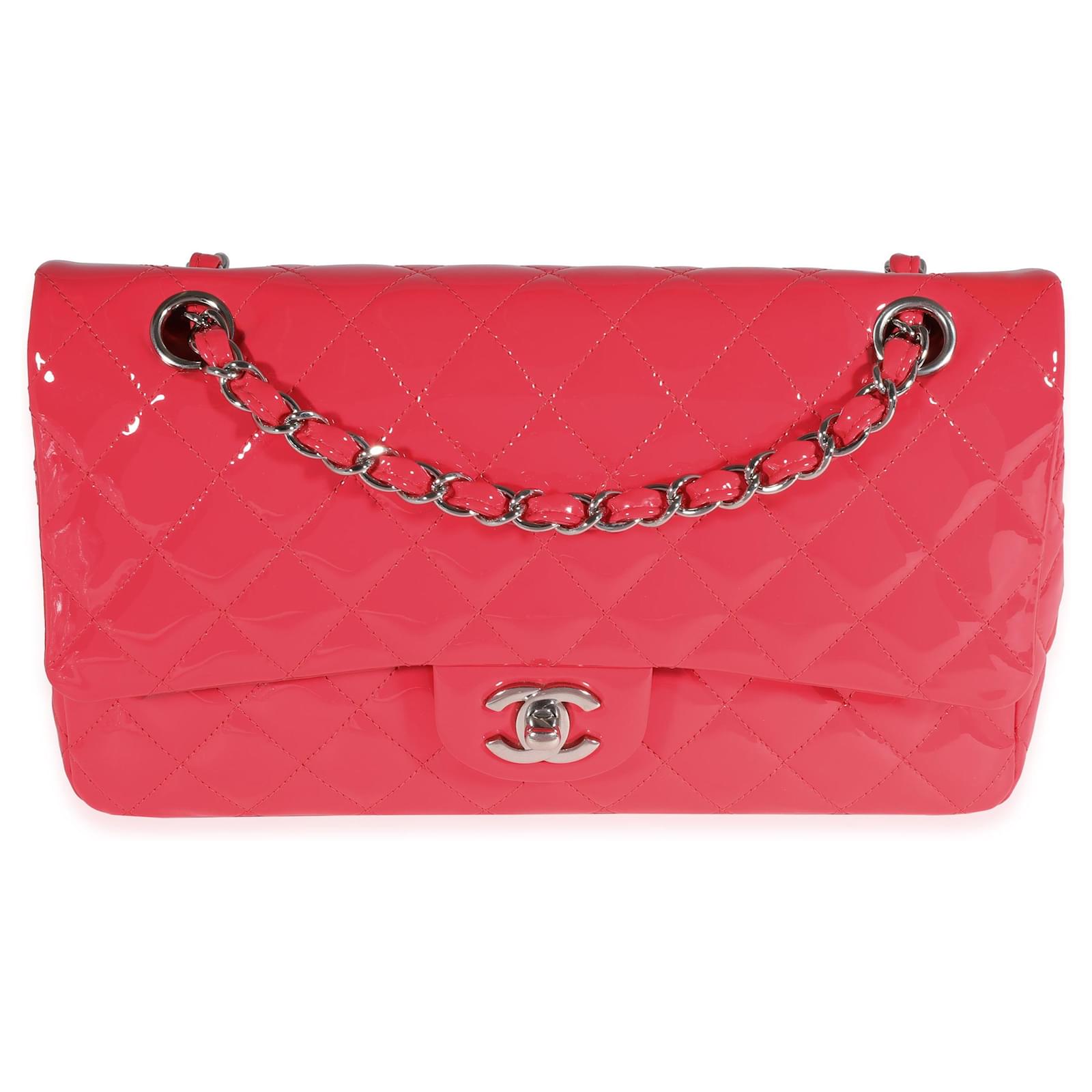 Timeless Chanel Candy Pink Quilted Patent Leather Medium Classic Double  Flap Bag ref.934778 - Joli Closet