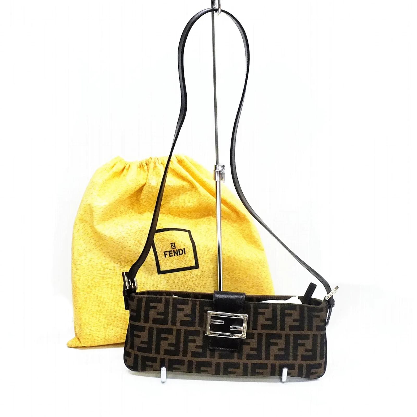 Fendi Tobacco Zucca Canvas Vintage Flap Shoulder Bag Fendi