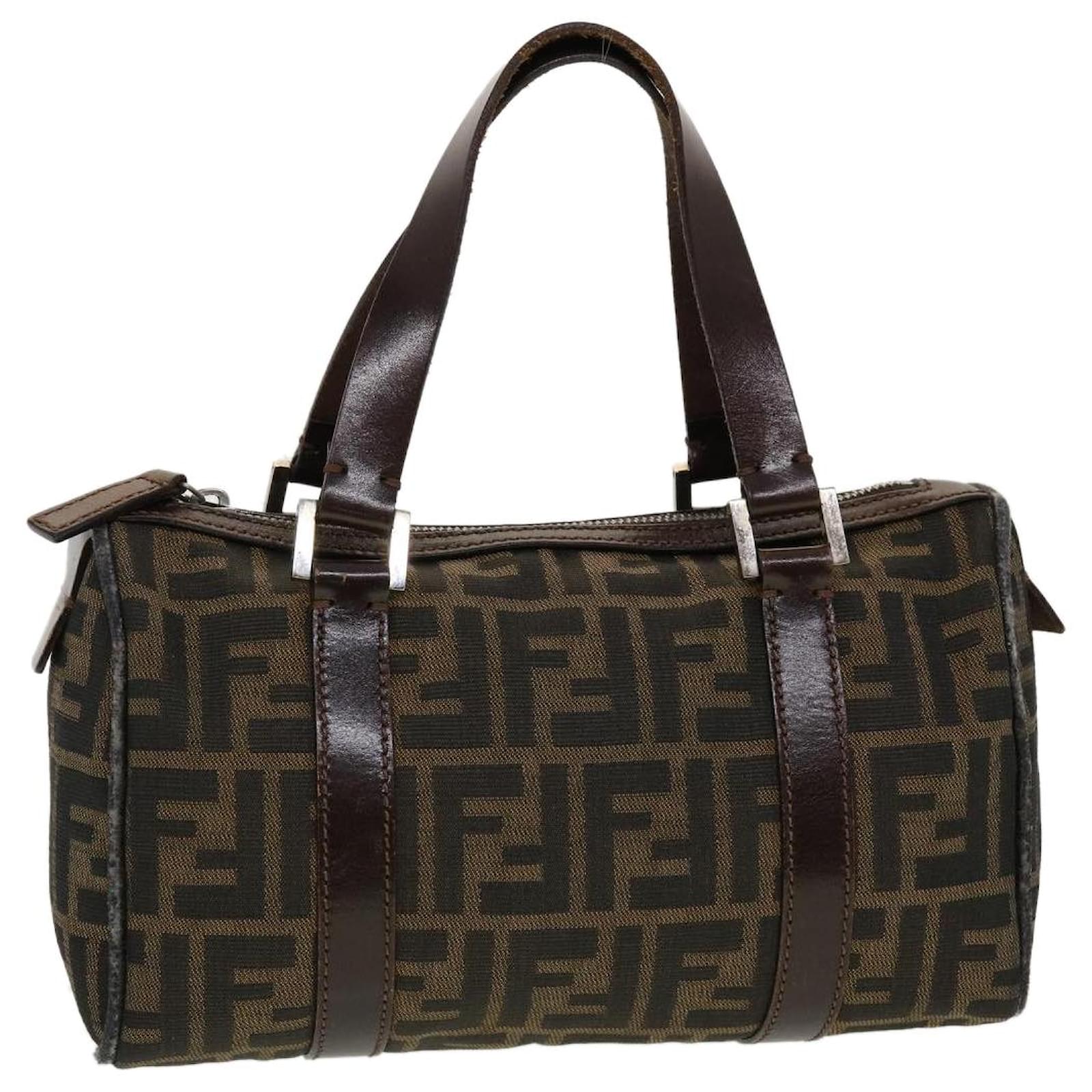 Fendi, Bags, Vintage Fendi Zucca Brown Monogram Canvas Convertible Boston  Bag