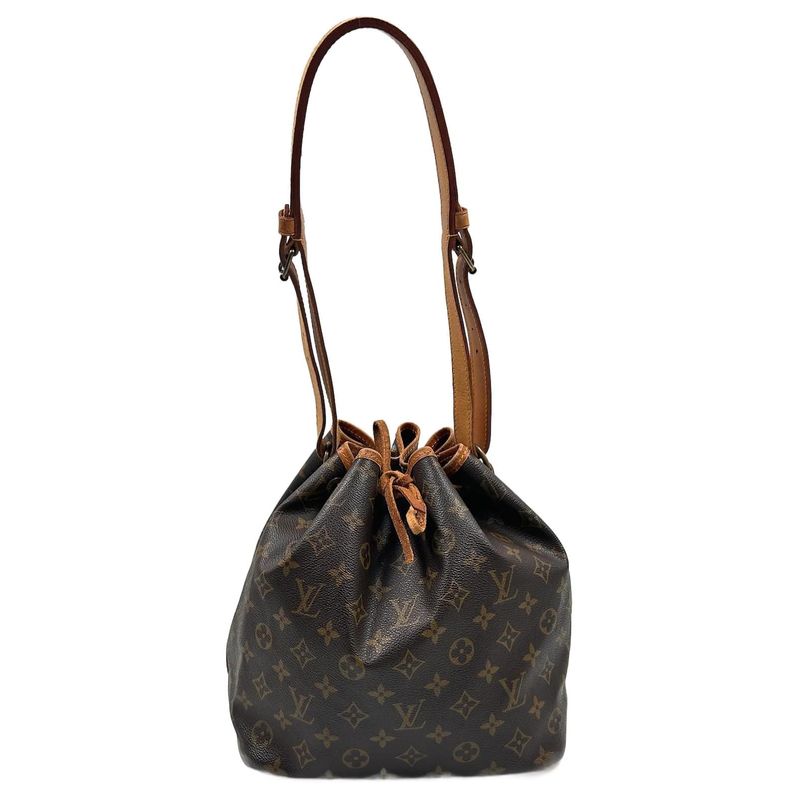 Louis Vuitton Petit Noe Drawstring Bucket Bag Shoulder Bag Brown Monogram