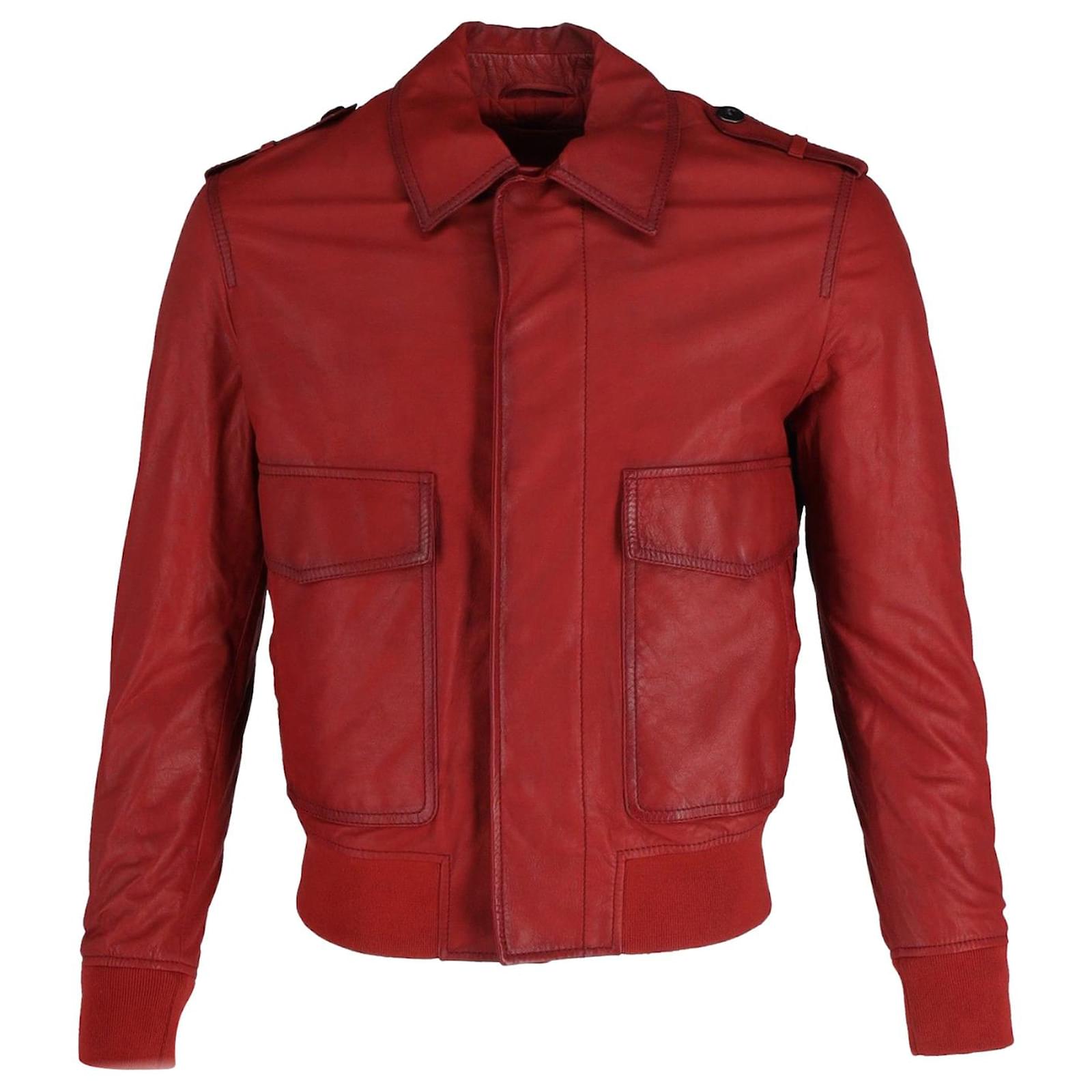 Bottega Veneta Biker Jacket in Red Leather ref.936100 - Joli