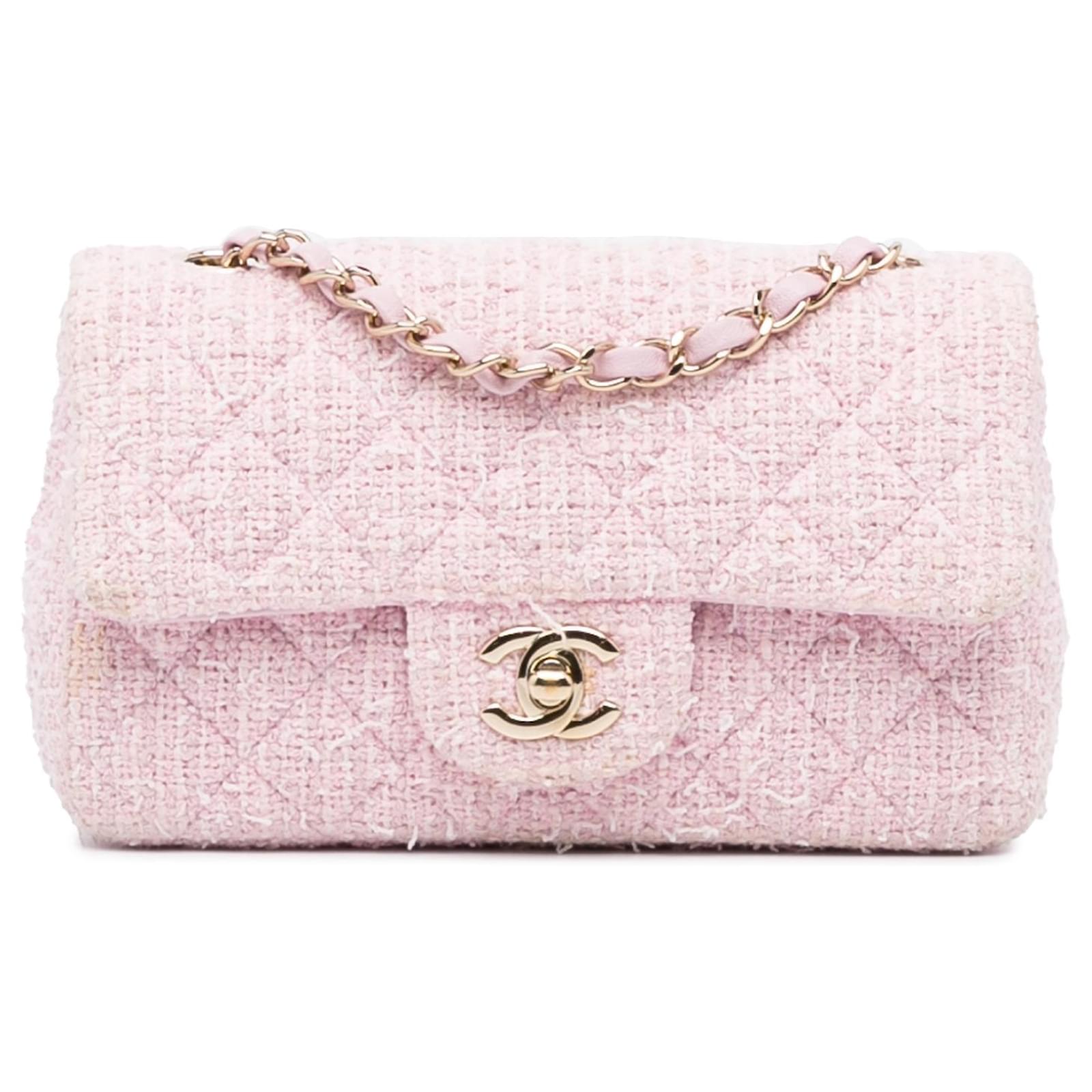 Chanel Rectangular Mini Valentine Charm Tri-Color Pink Flap Bag