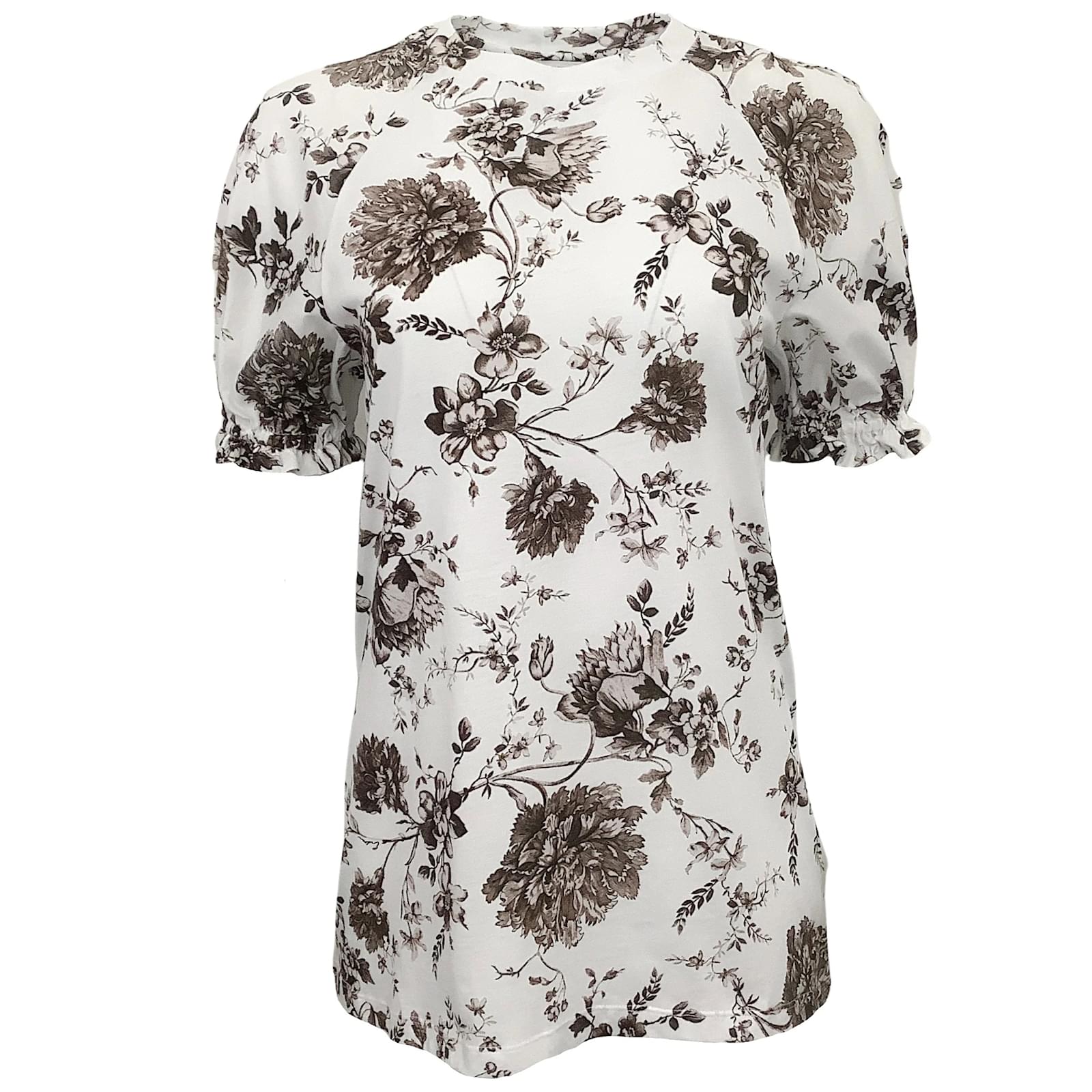 Erdem White Cotton Floral Beatrice Top ref.937444 Joli Closet