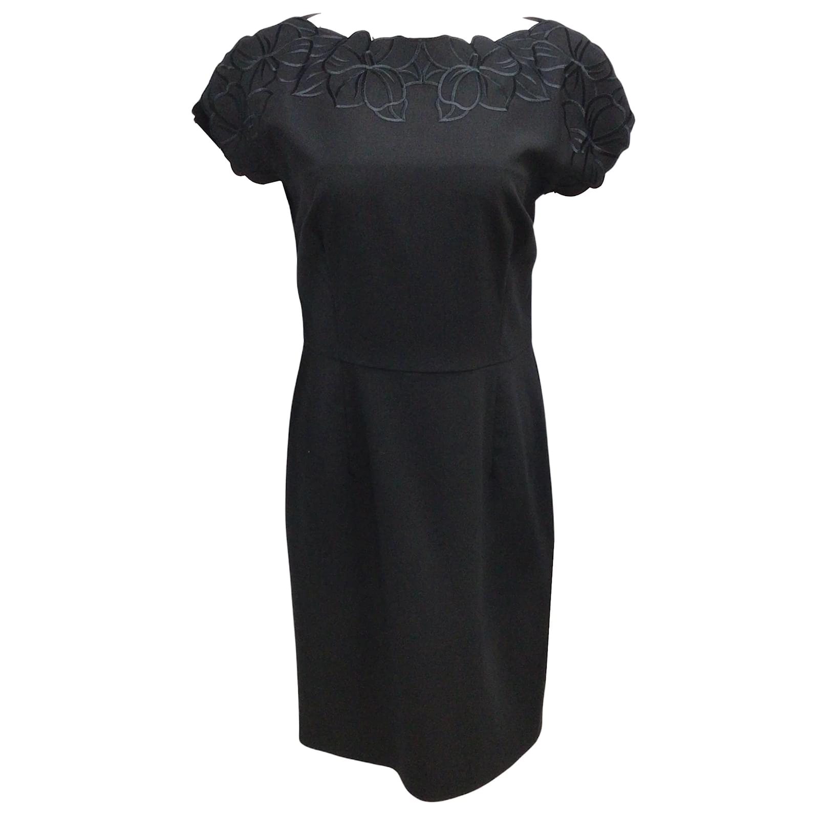 Jupe Crayon Escada – Laine Noire – Taille 10 – Longueur Genou – Femme – État Excellent